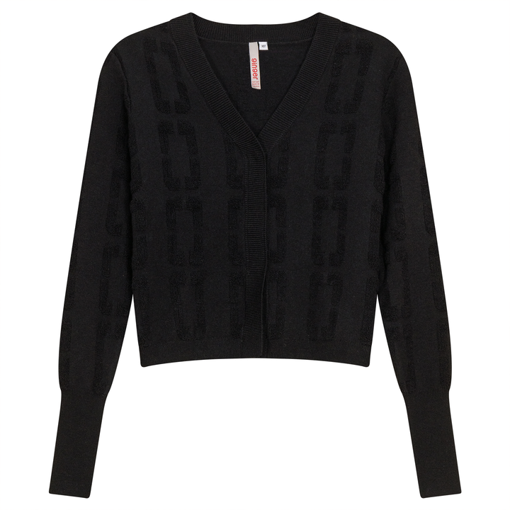 Jacquard Knit Bolero Black Ladies Pullover by {{ product_vemdor}}