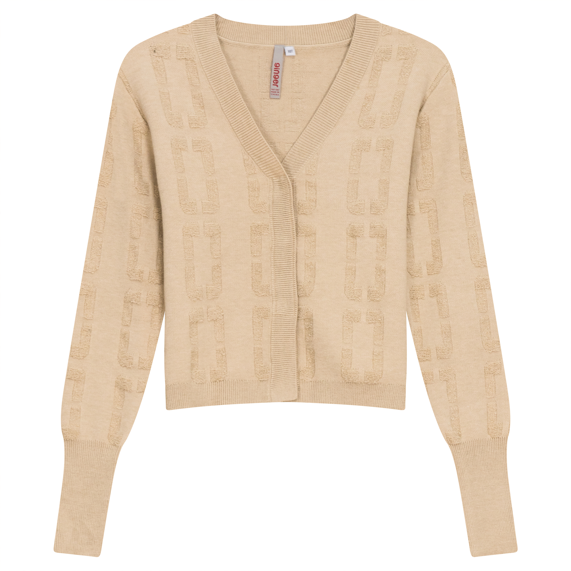 Jacquard Knit Bolero in Wheat by Ginger