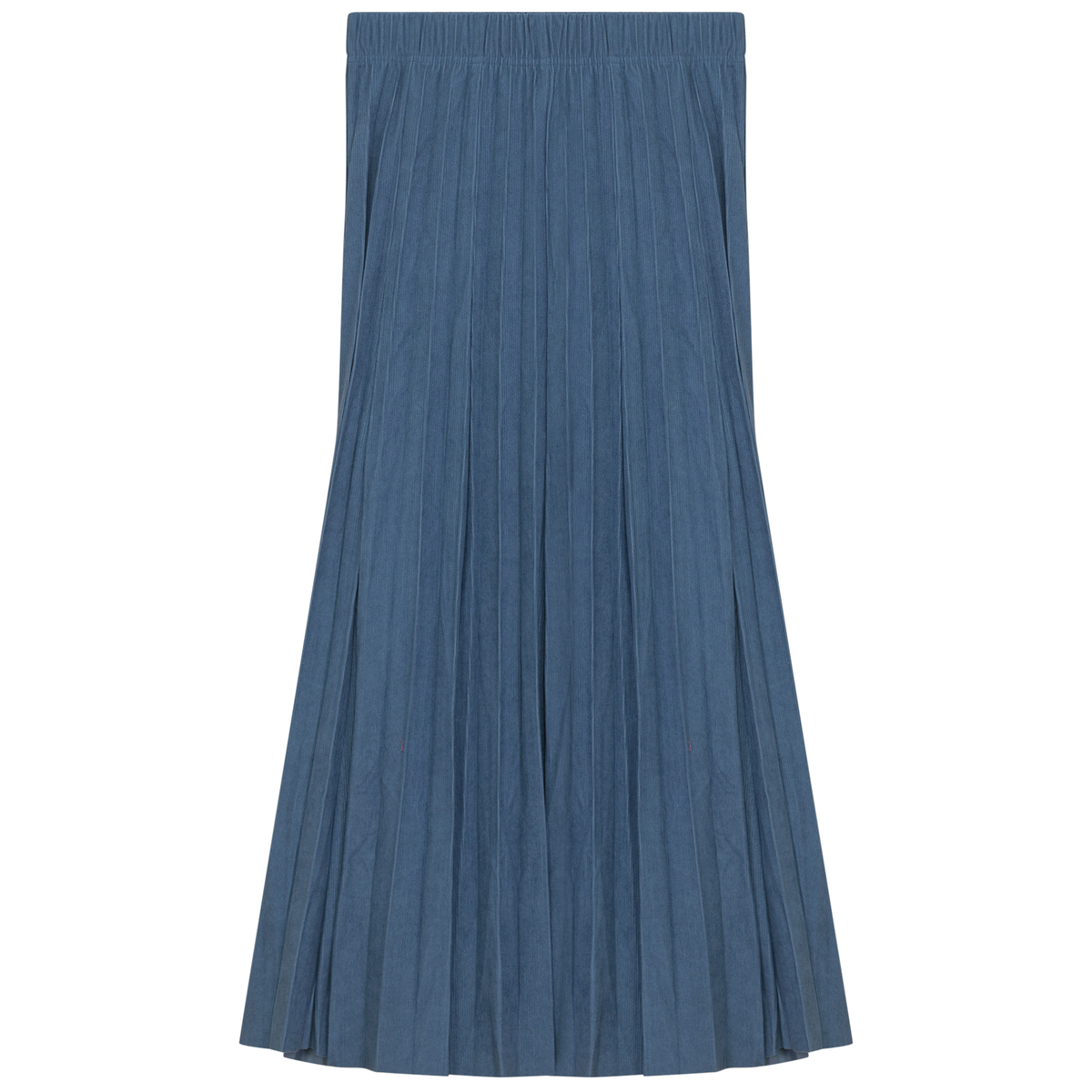 Corduroy Crinkle Pleated Midi Skirt in Light Denim by Aspect