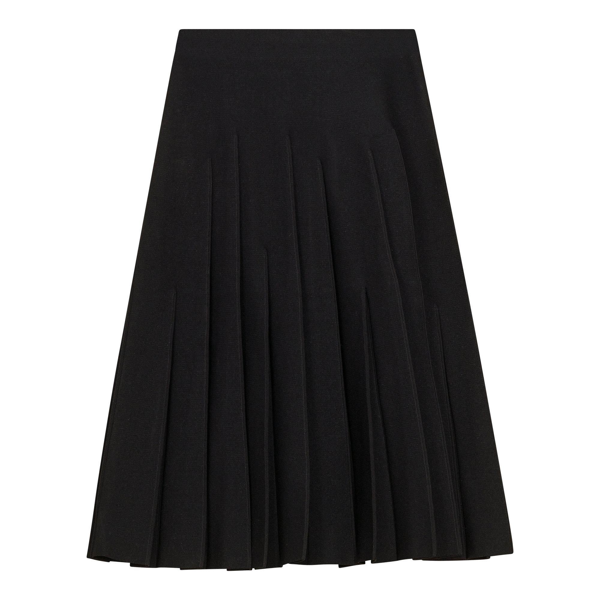 Knit Pleated Skirt in Black by Aspect