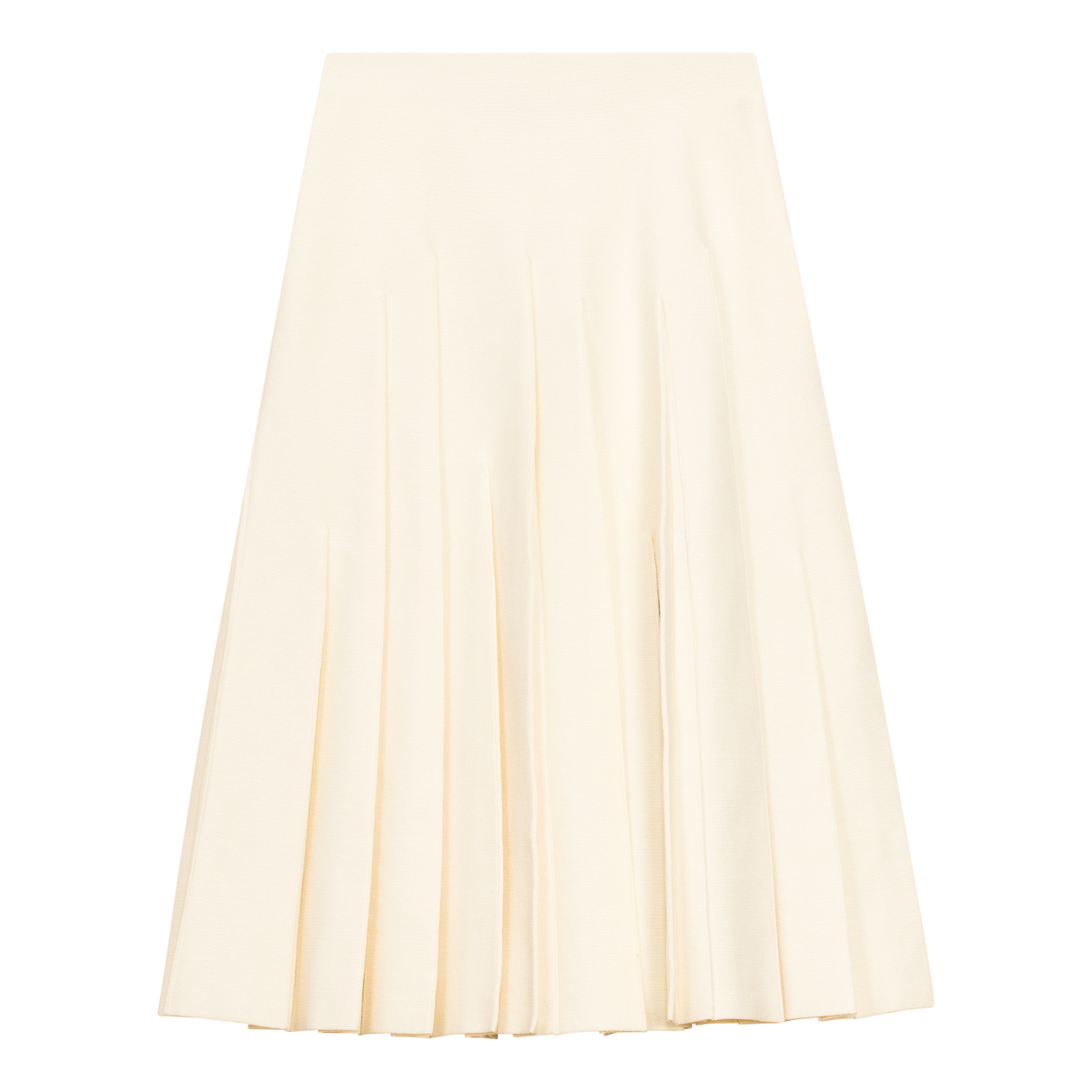 Knit Pleated Skirt in Cream by Aspect