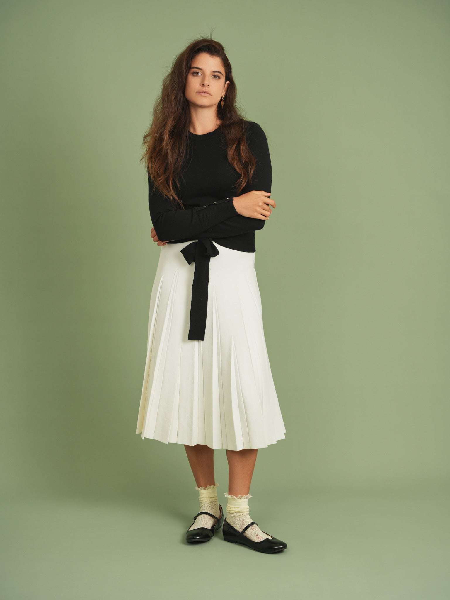 Knit Pleated Skirt in by Aspect