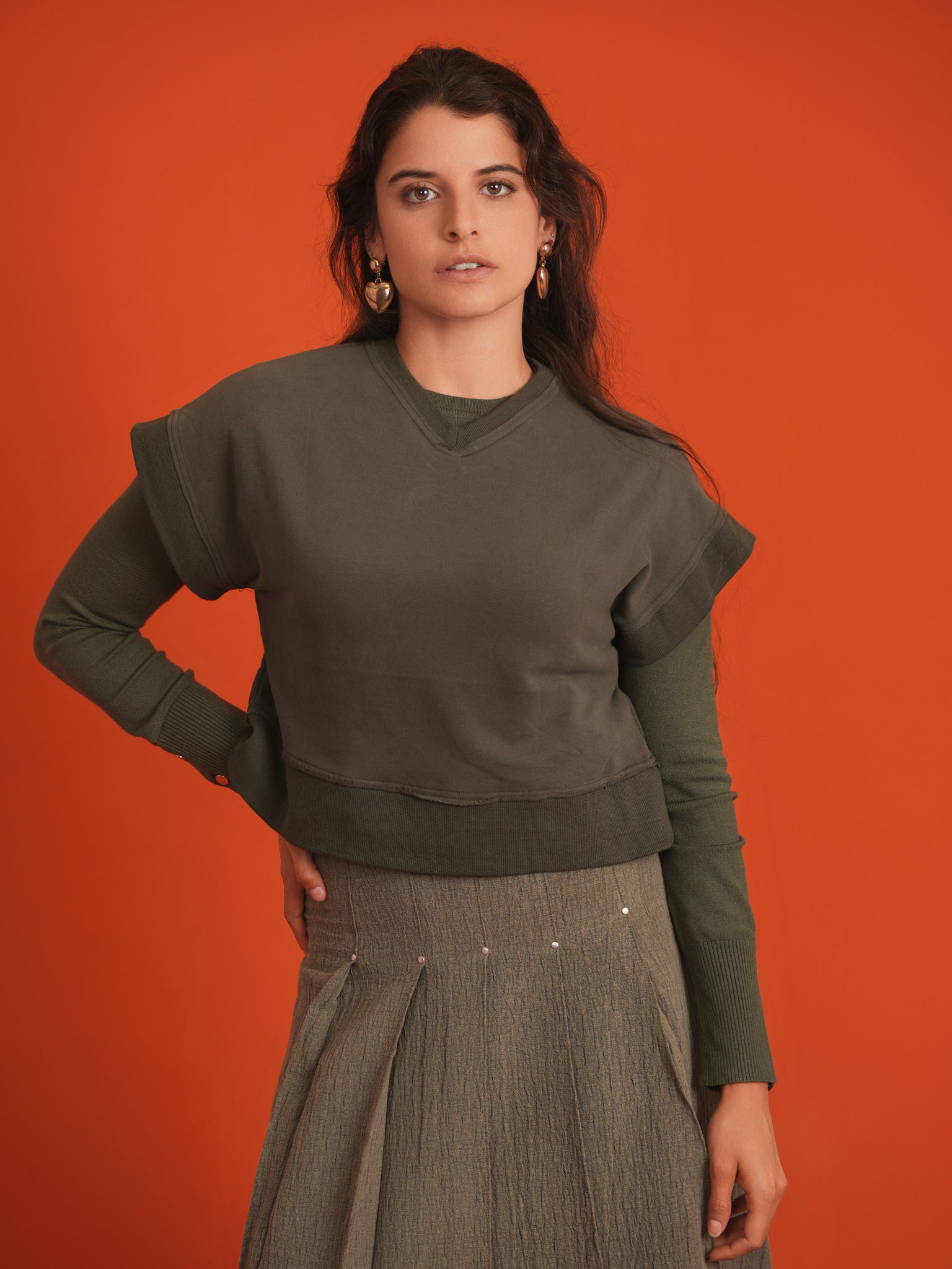 V-Neck Crop Vest in by FYI