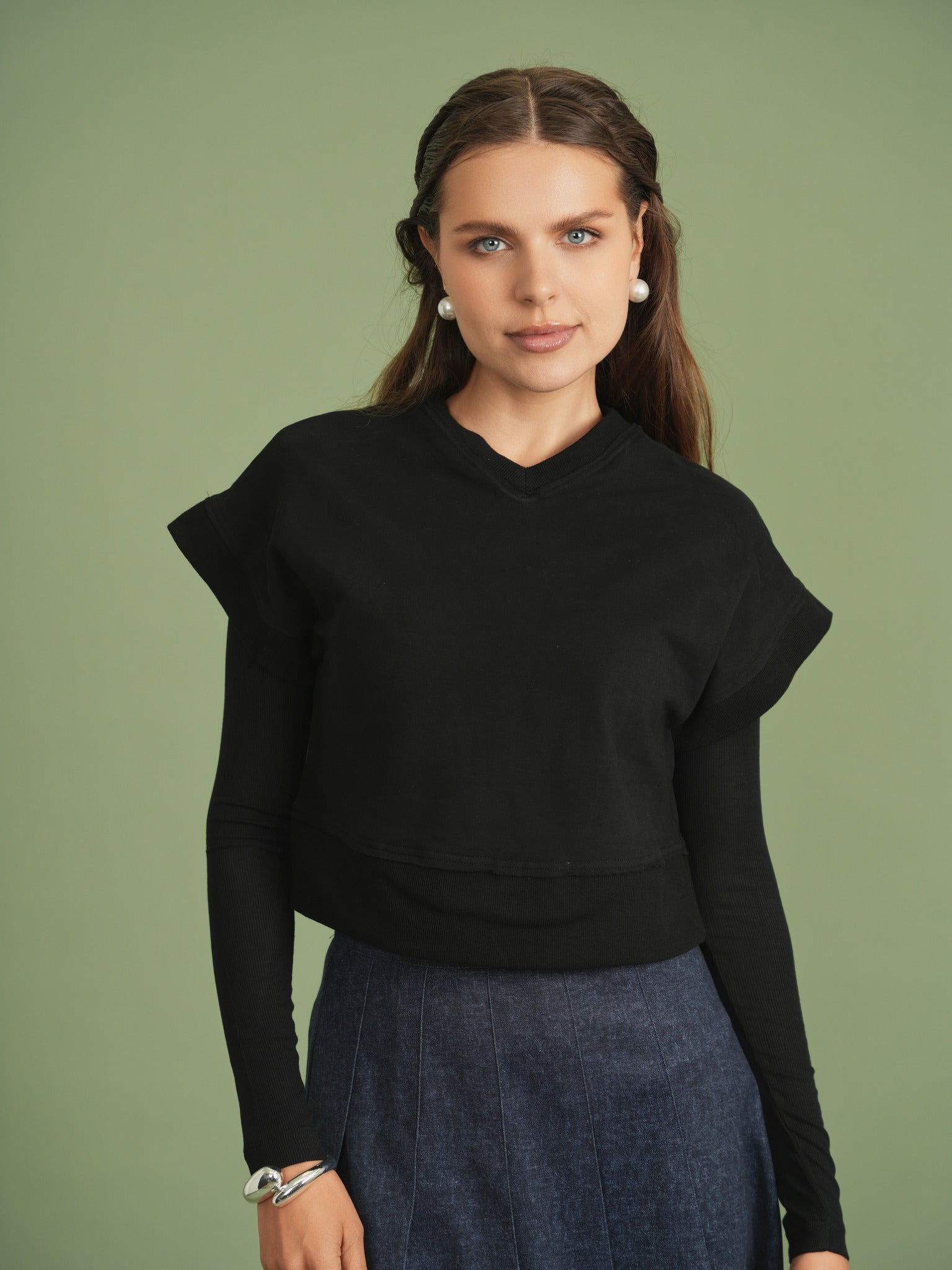 V-Neck Crop Vest in by FYI