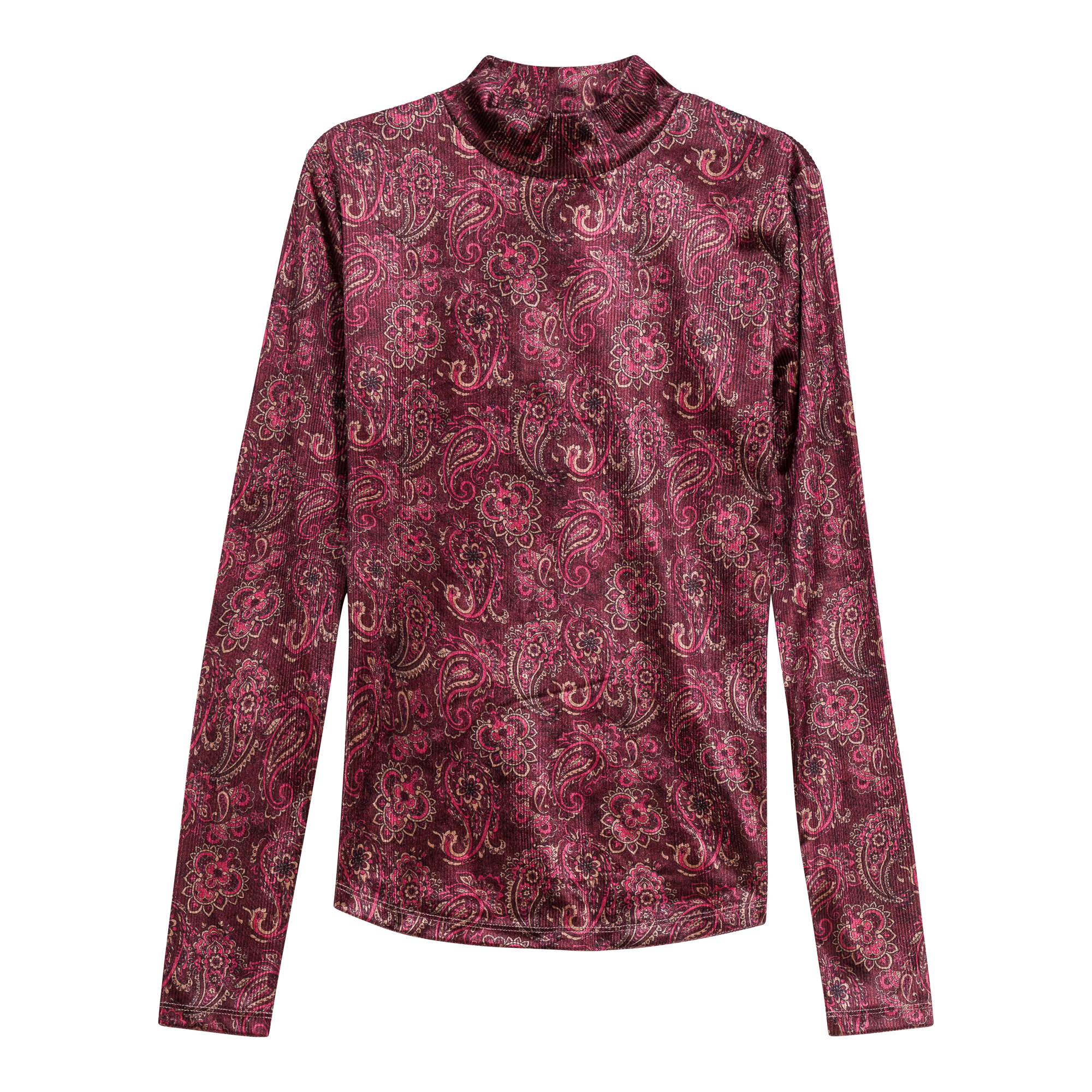 Paisley Stretch Knit Top in Pink by Aspect