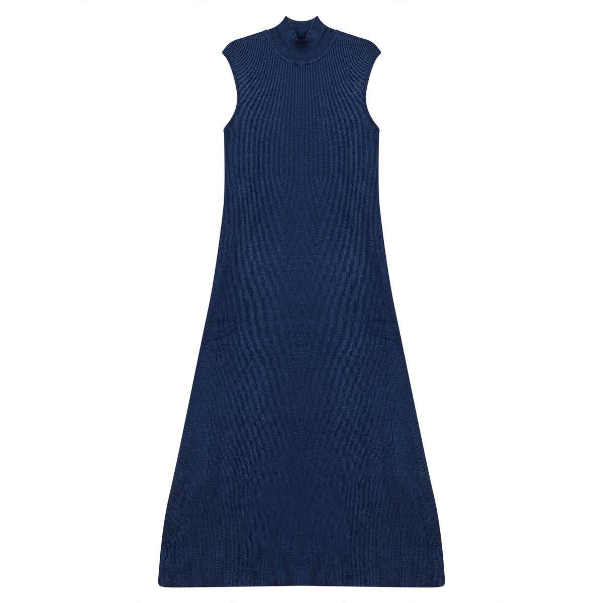 Mock Neck Ribbed Jumper in Indigo by Aspect