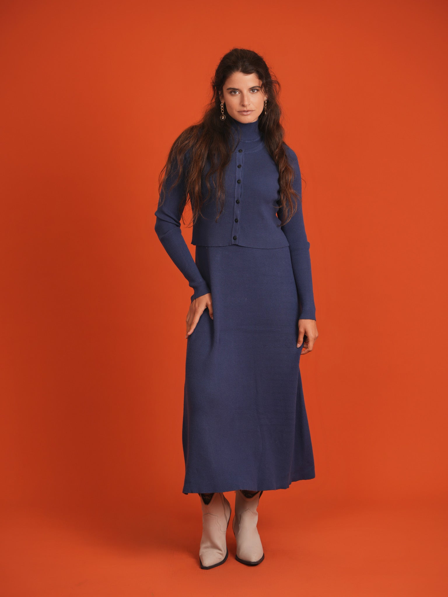 Mock Neck Ribbed Jumper in by Aspect