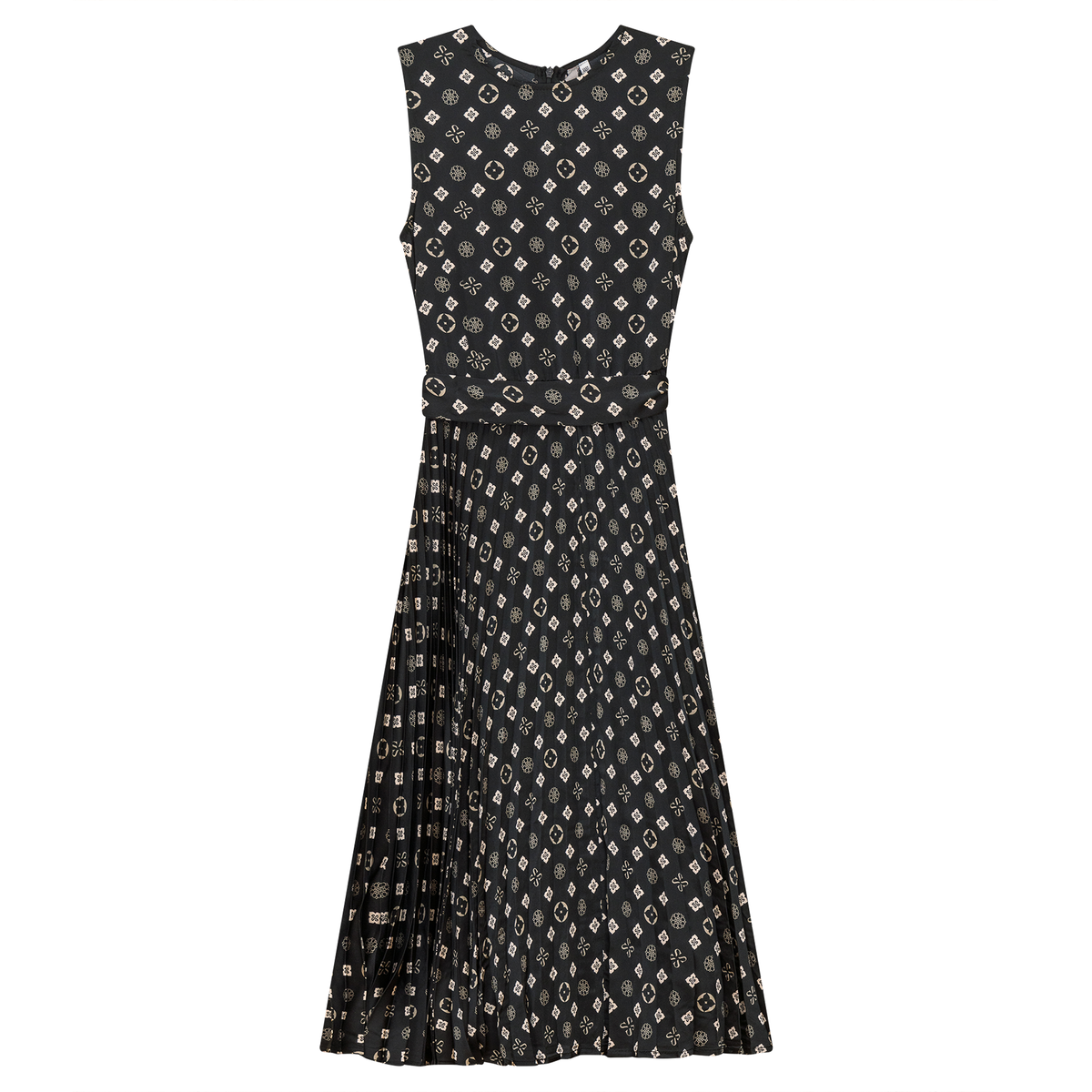 Slinky Printed Midi Jumper in Black by Ginger