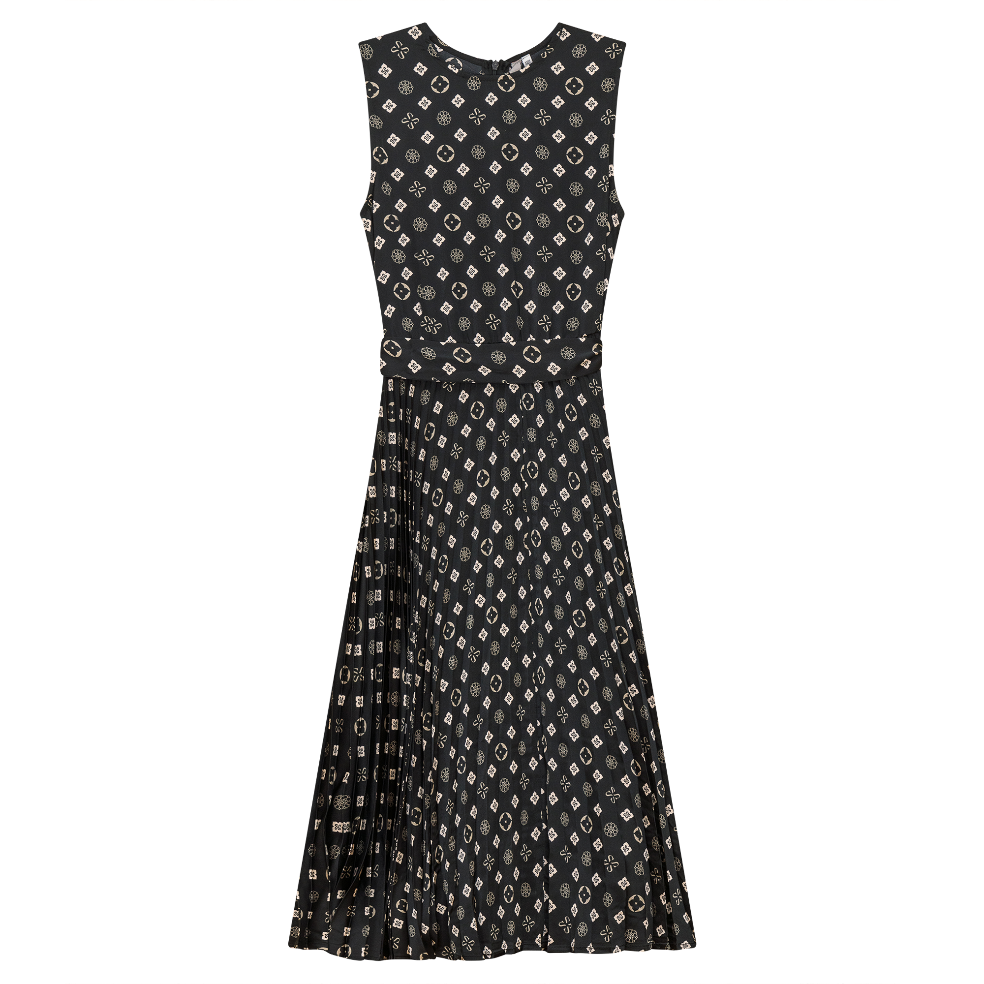 Slinky Printed Midi Jumper in Black by Ginger