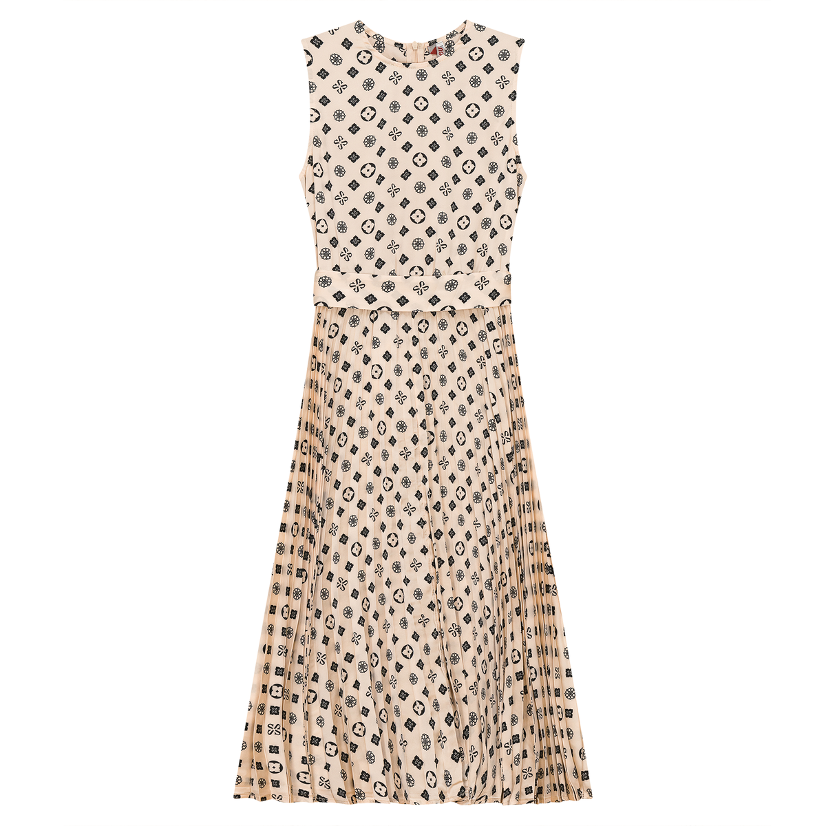 Slinky Printed Midi Jumper in Off White by Ginger