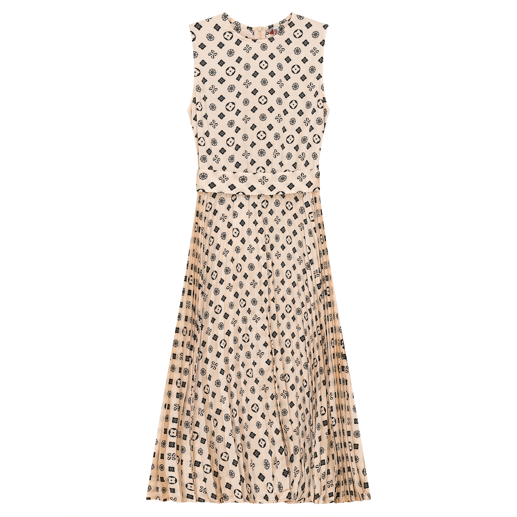 Slinky Printed Midi Jumper in Off White by Ginger