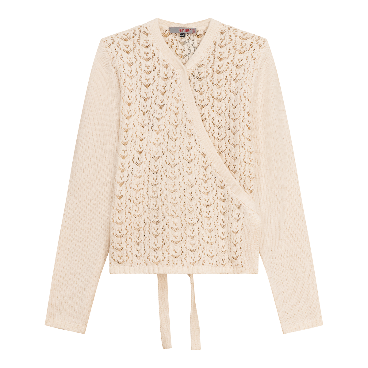 Knit Wrap Top in Cream by Ginger