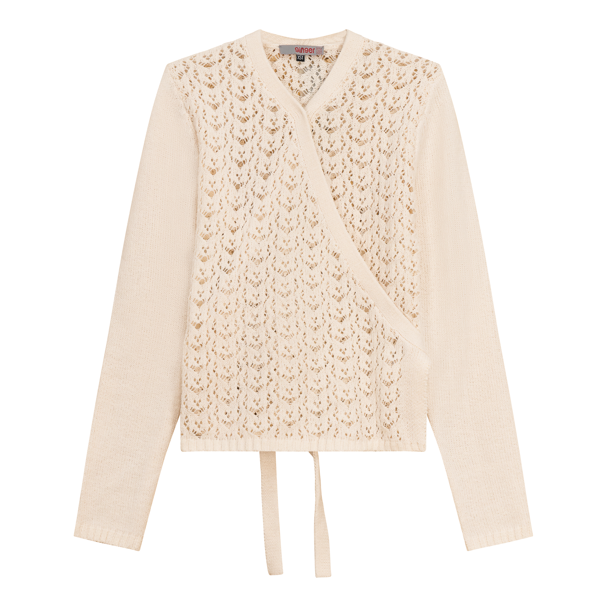 Knit Wrap Top in Cream by Ginger