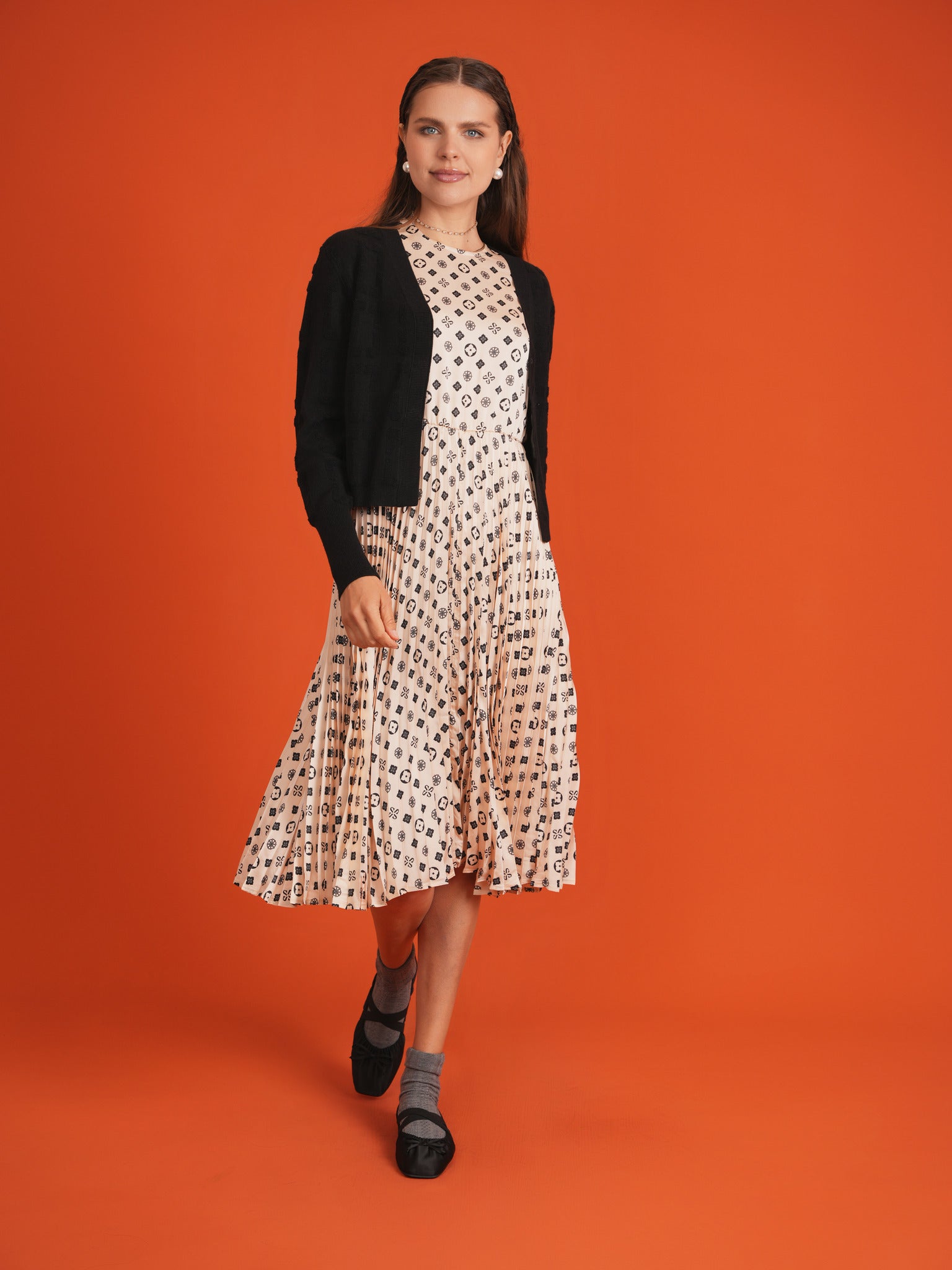 Slinky Printed Midi Jumper in by Ginger