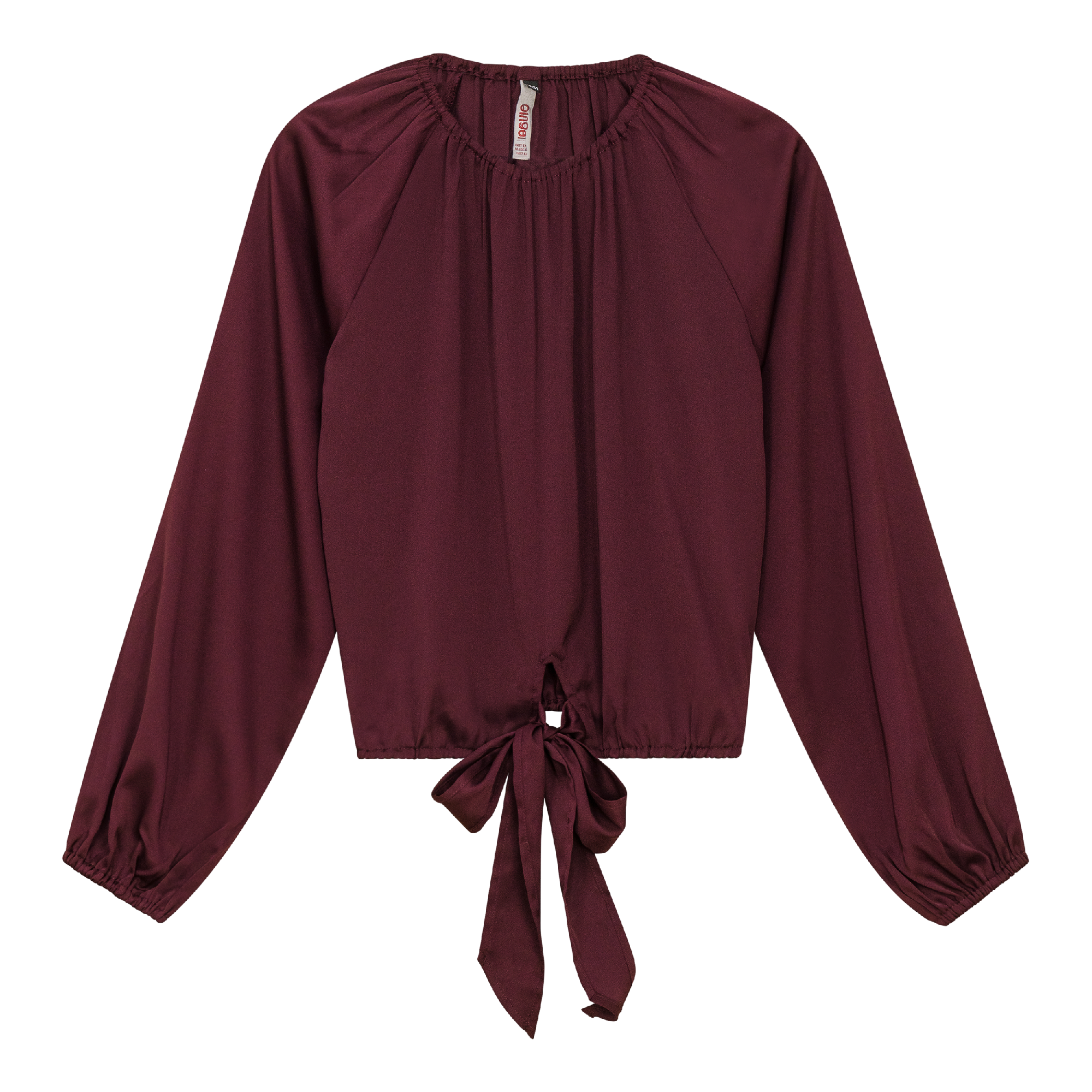 Woven Tie Top in Burgundy by Ginger