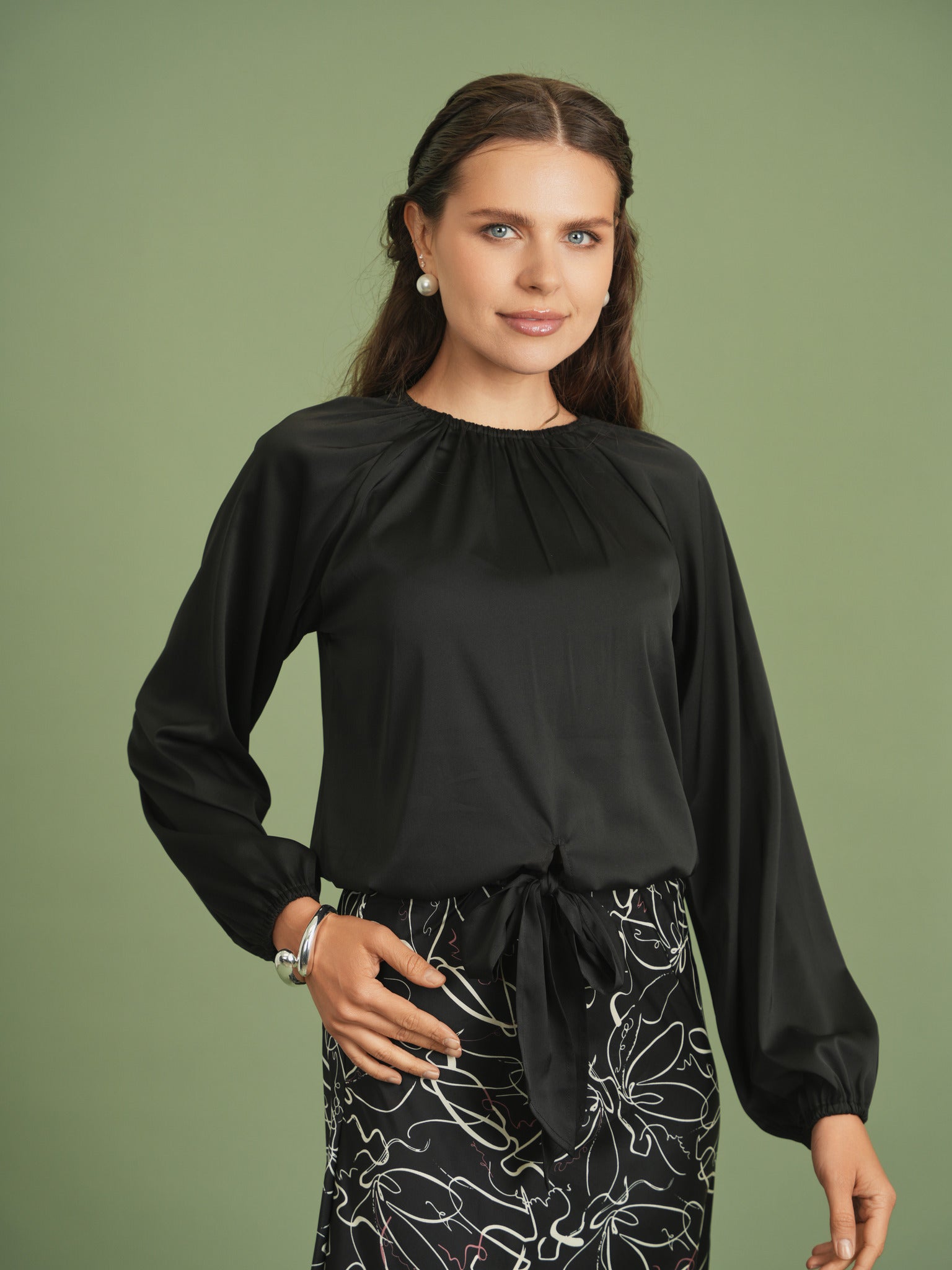 Woven Tie Top in by Ginger