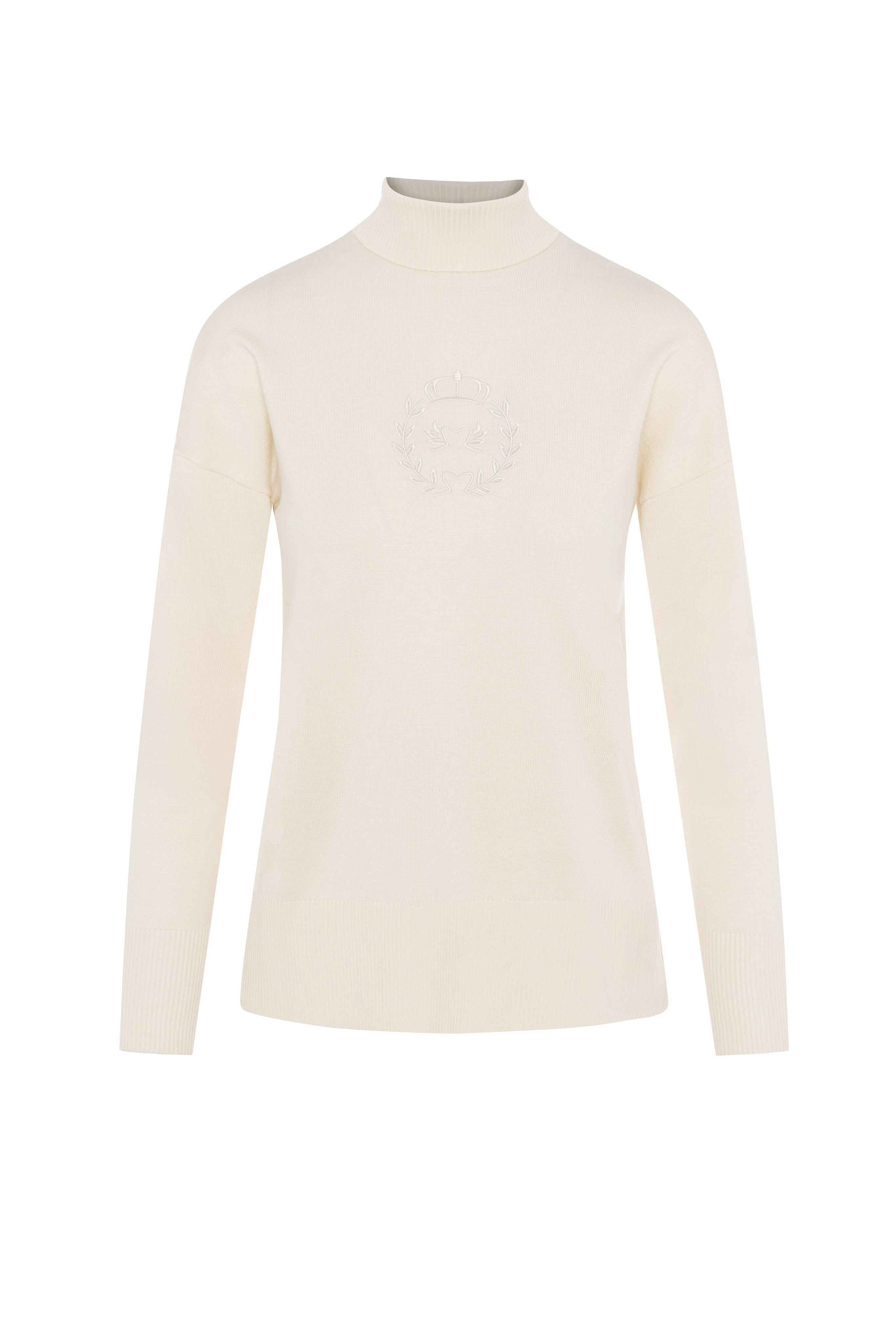 Maternity Emblem Turtle Neck Sweater in Cream by Versatile