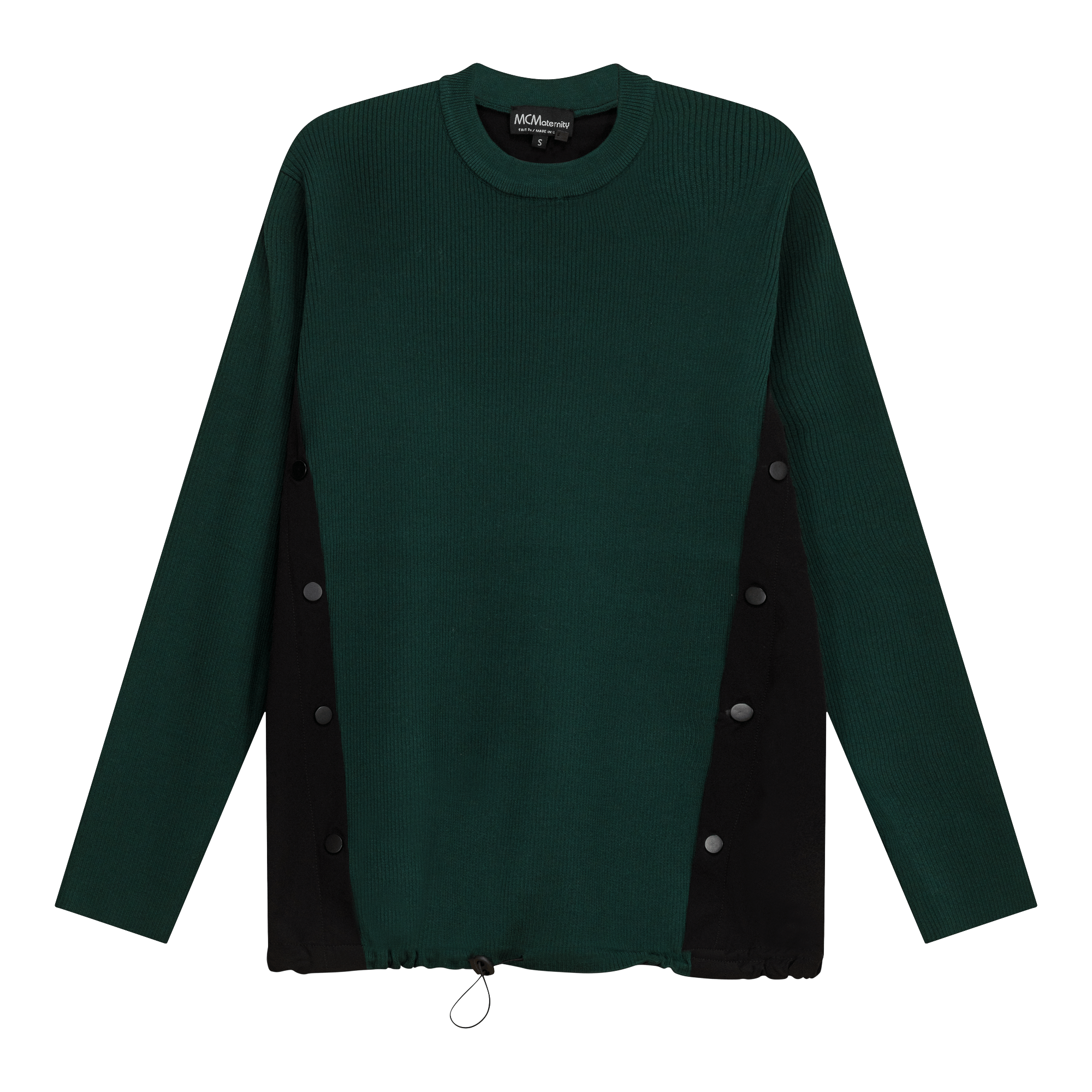 Ribbed Knit Maternity Combo Sweater in Deep Teal by MCM