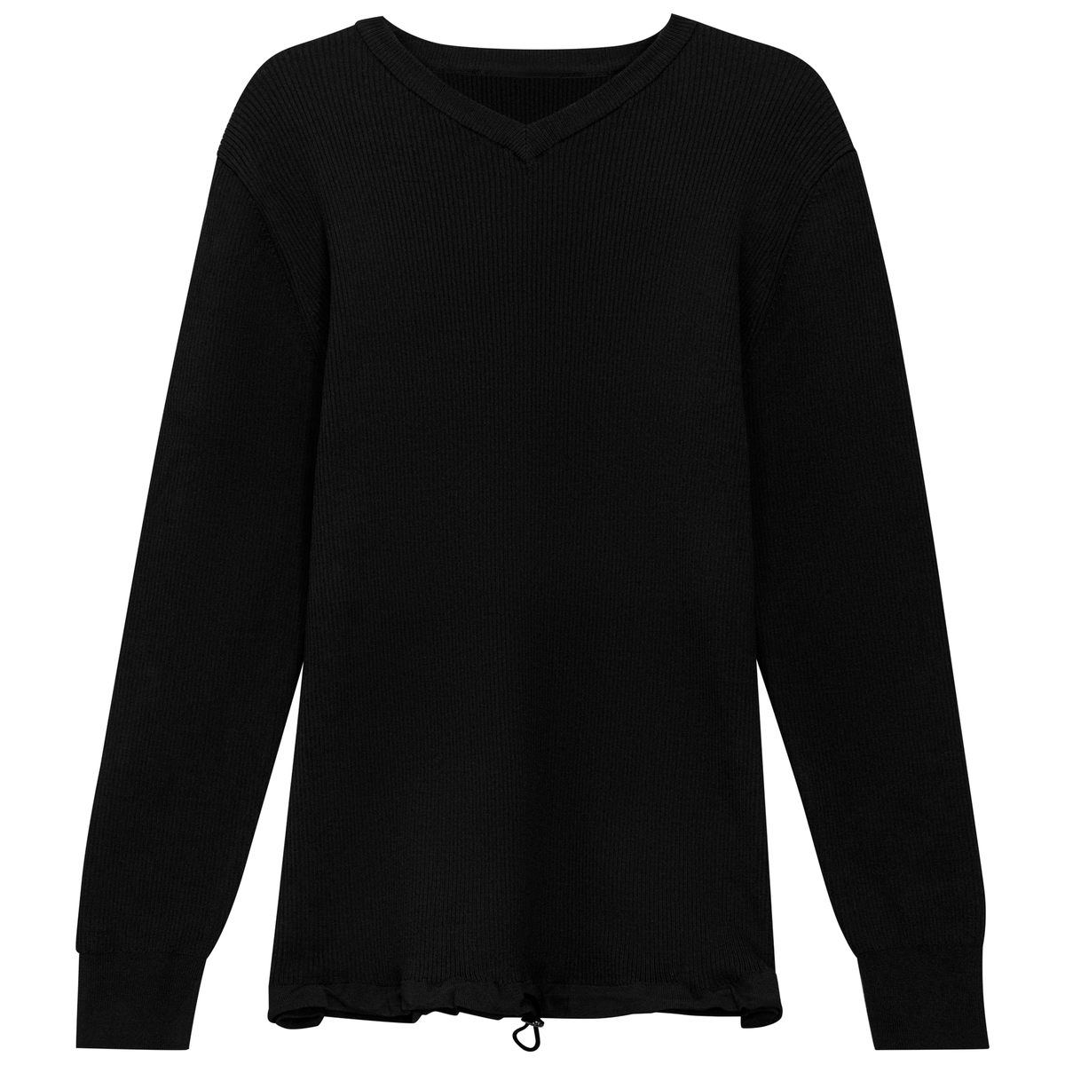 Ribbed Knit Maternity Combo Sweater in Black by MCM