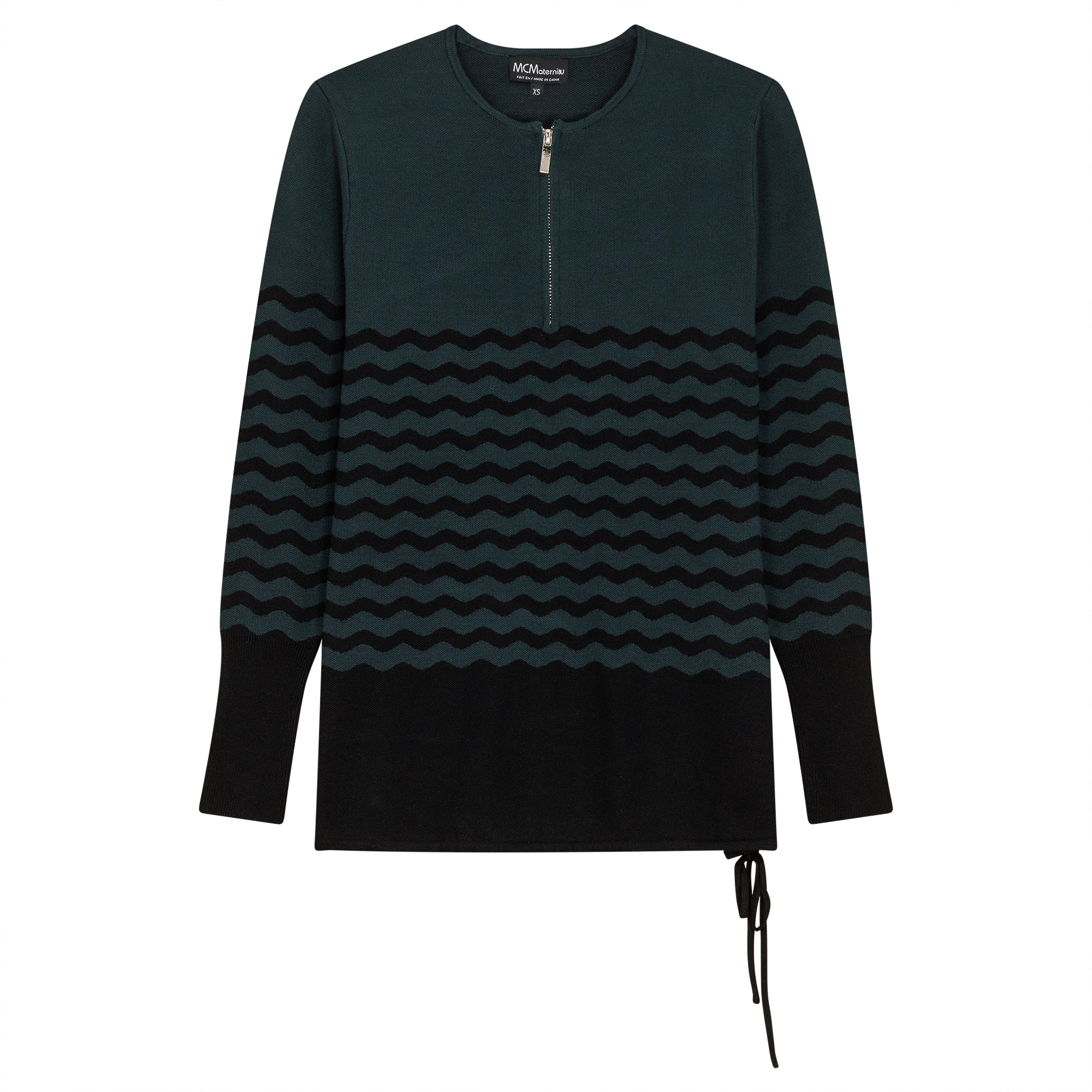 Maternity Color Blocked Henley Sweater in by MCM