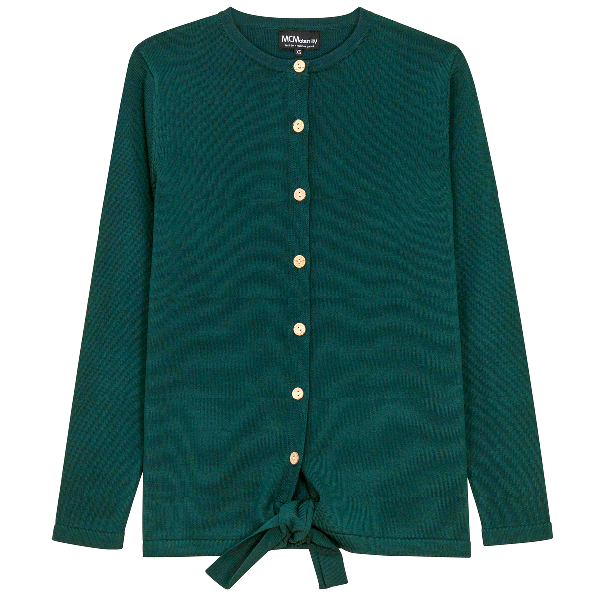 Maternity Tie Knit Cardigan in Deep Teal by MCM