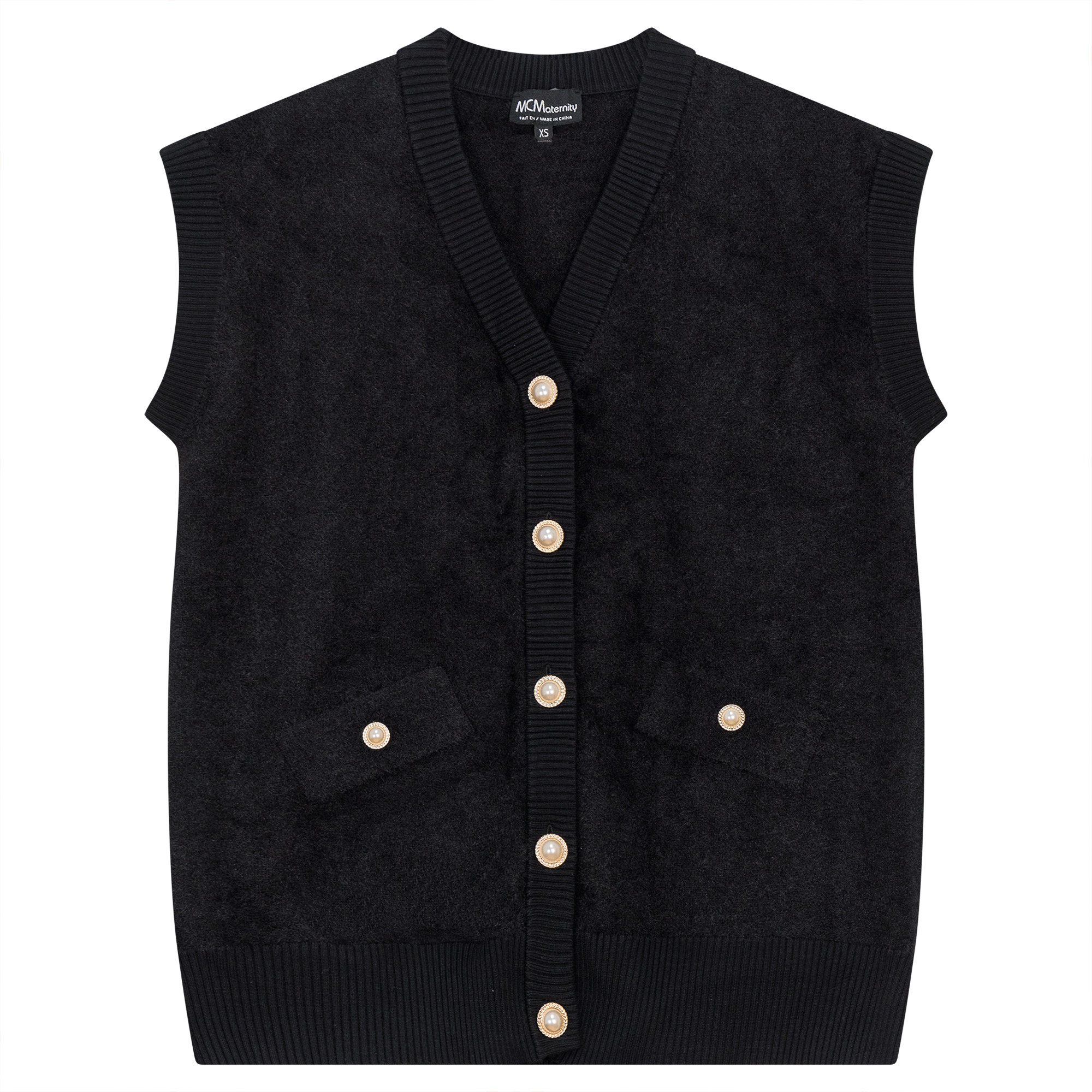 Maternity Mohair Vest Cardigan in Black by MCM