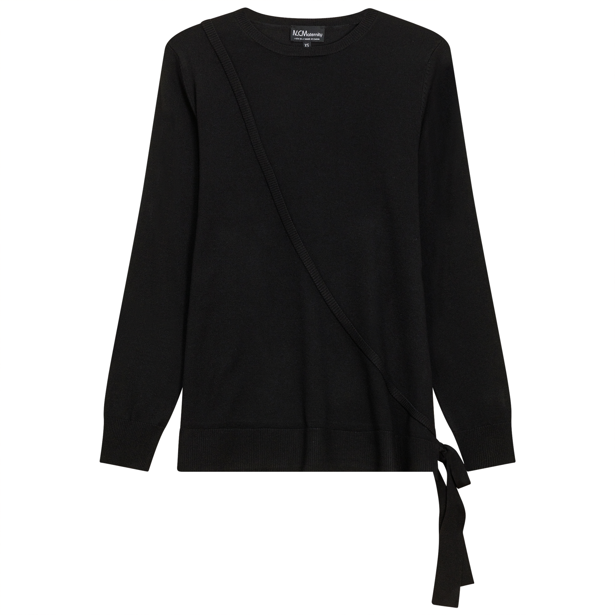 Maternity Fake Wrap Sweater in Black by MCM