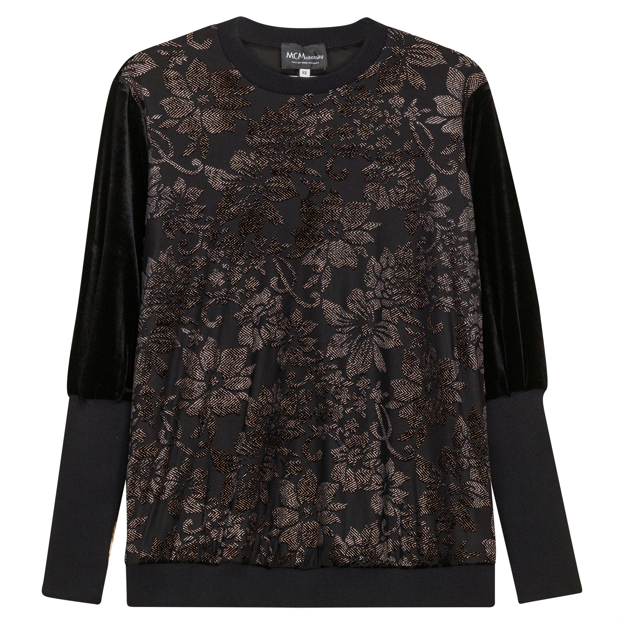 Maternity Burnout Velour Top in by MCM