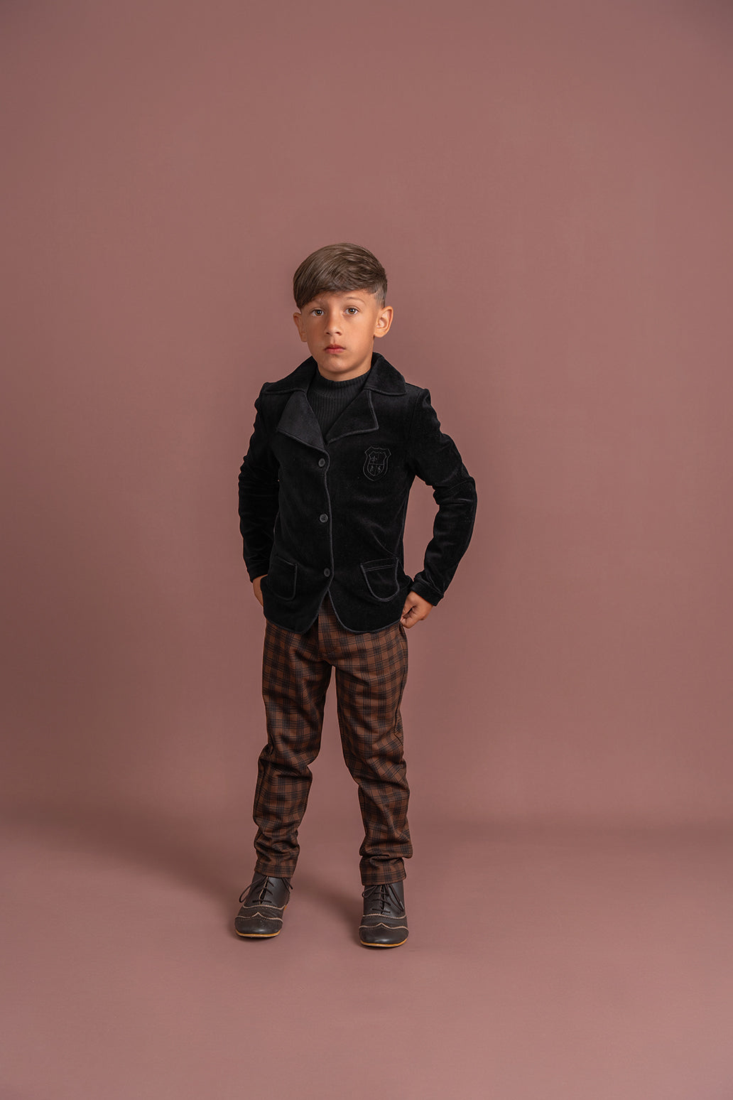 Crest Velour Jacket Boys Blazer by {{ product_vemdor}}