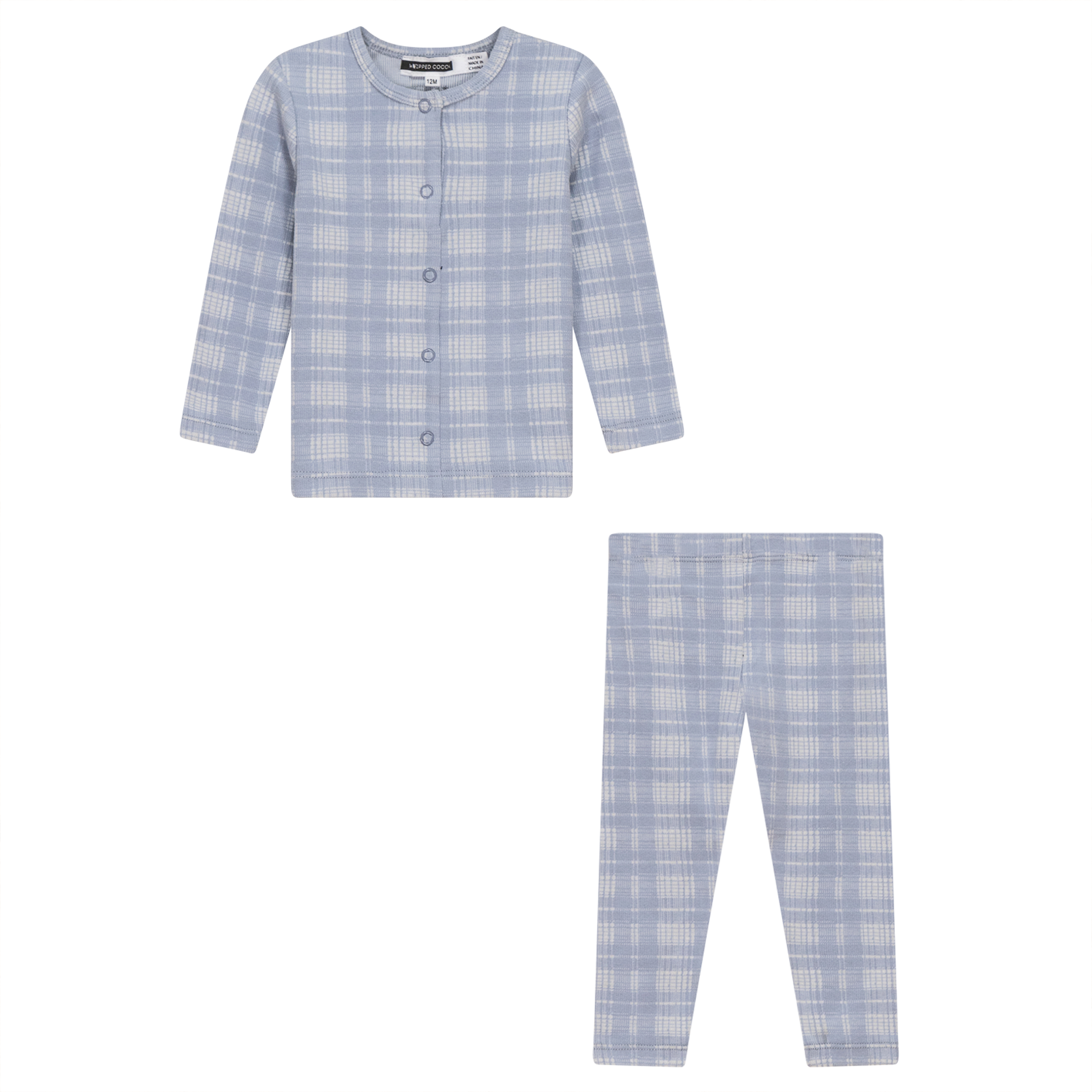 Brushed Rib Plaid 2Pc Set in Blue by Whipped Cocoa