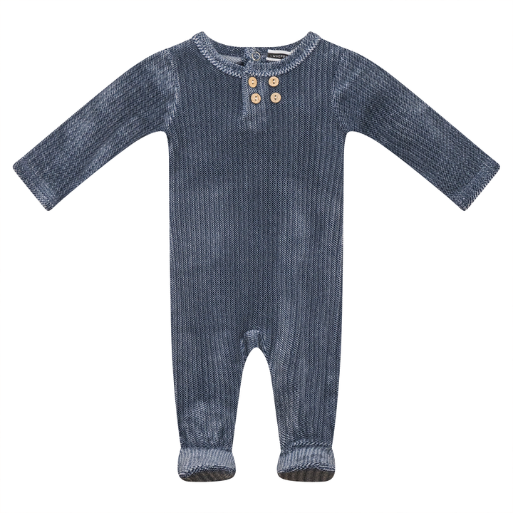 Velour Onesie Blue Baby Romper by {{ product_vemdor}}