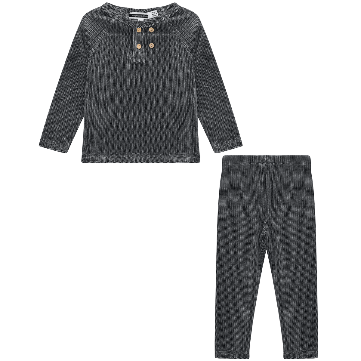 Velour 2PC Set in Black by Whipped Cocoa