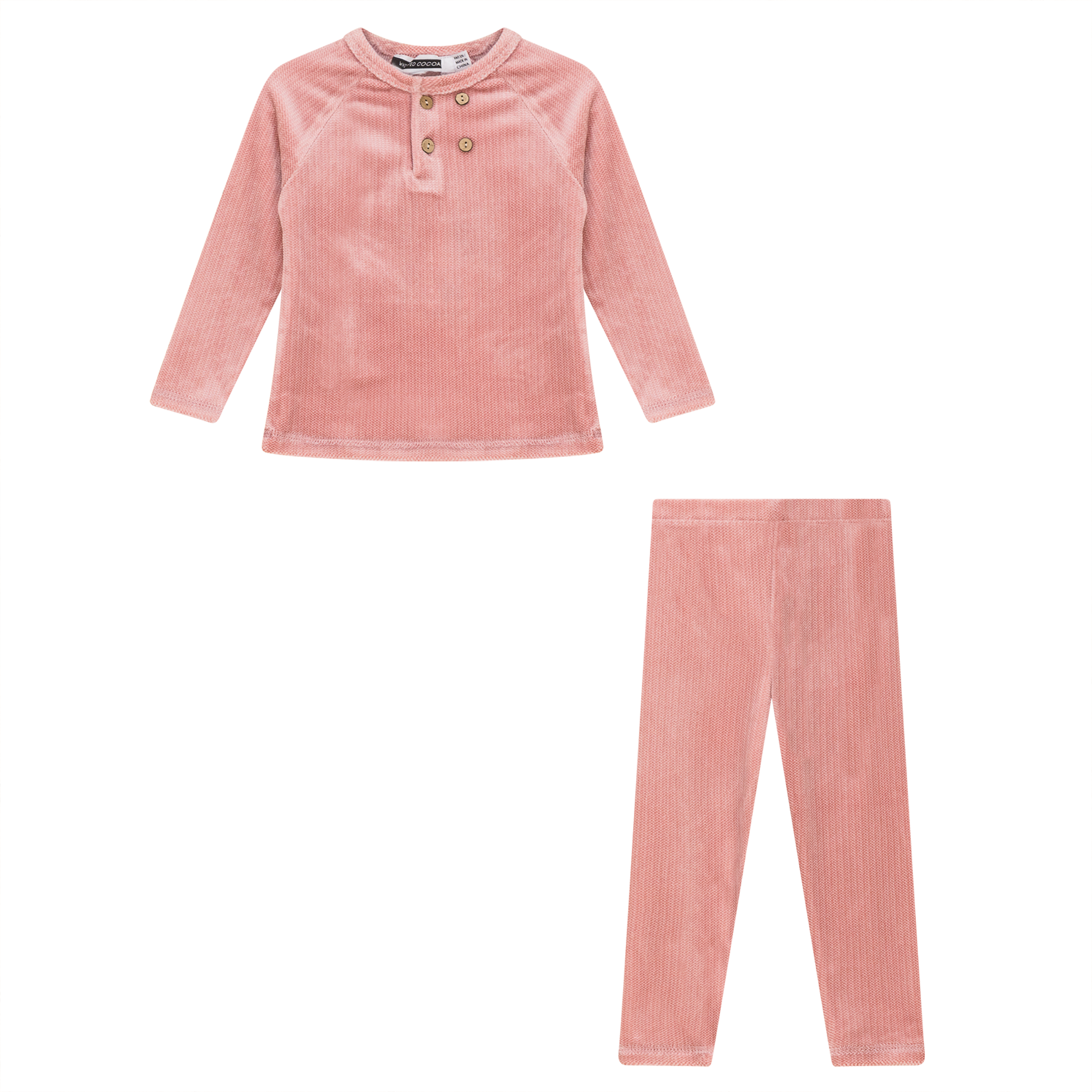 Velour 2PC Set in Pink by Whipped Cocoa