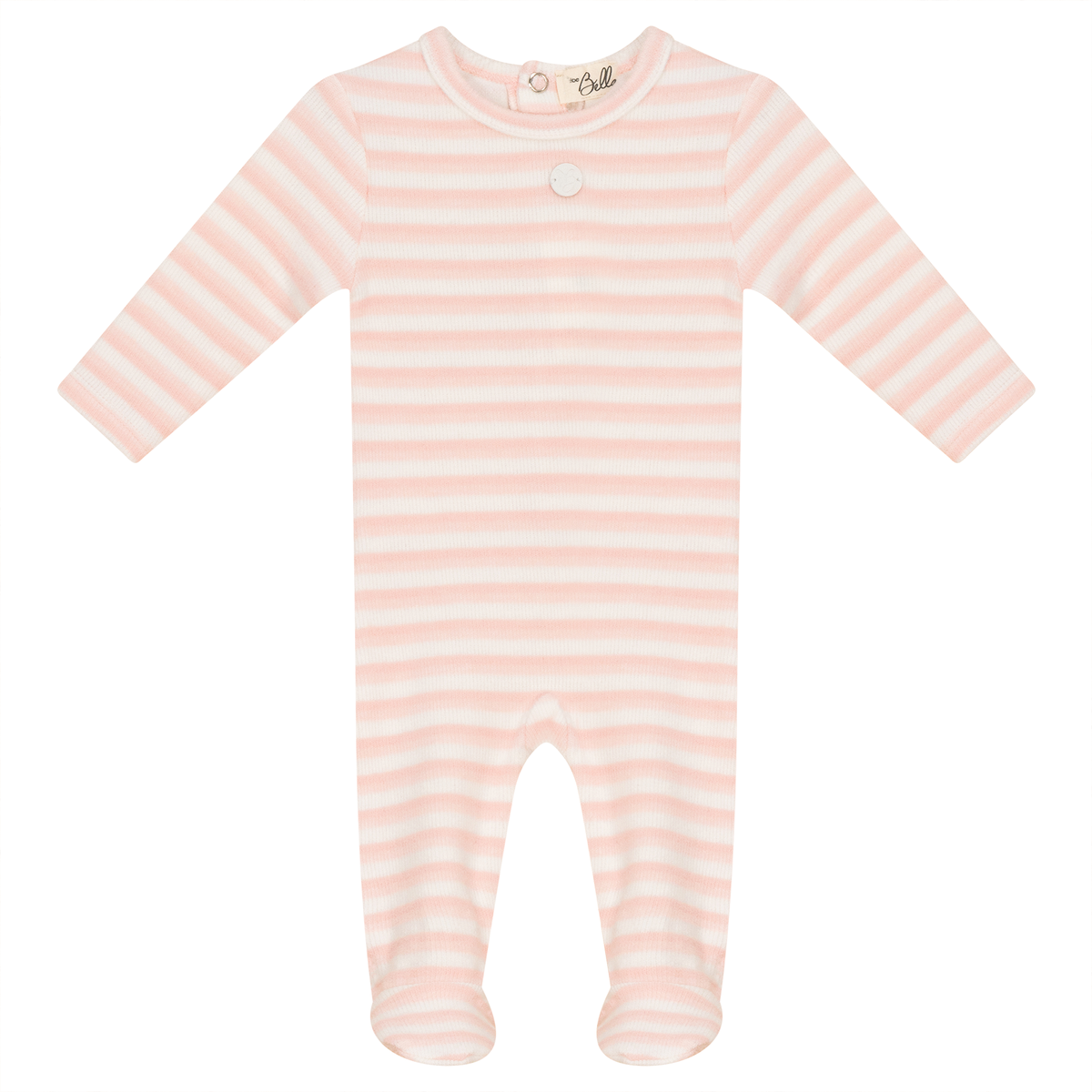 Striped Rib Onesie in Pink by Bebe Bella