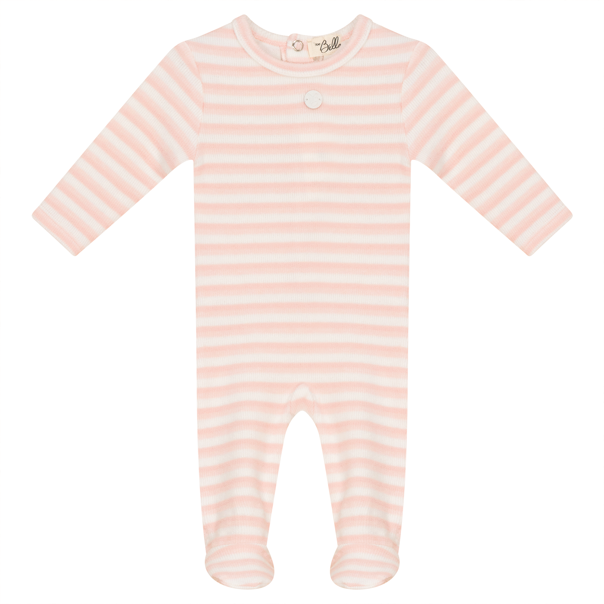 Striped Rib Onesie in Pink by Bebe Bella