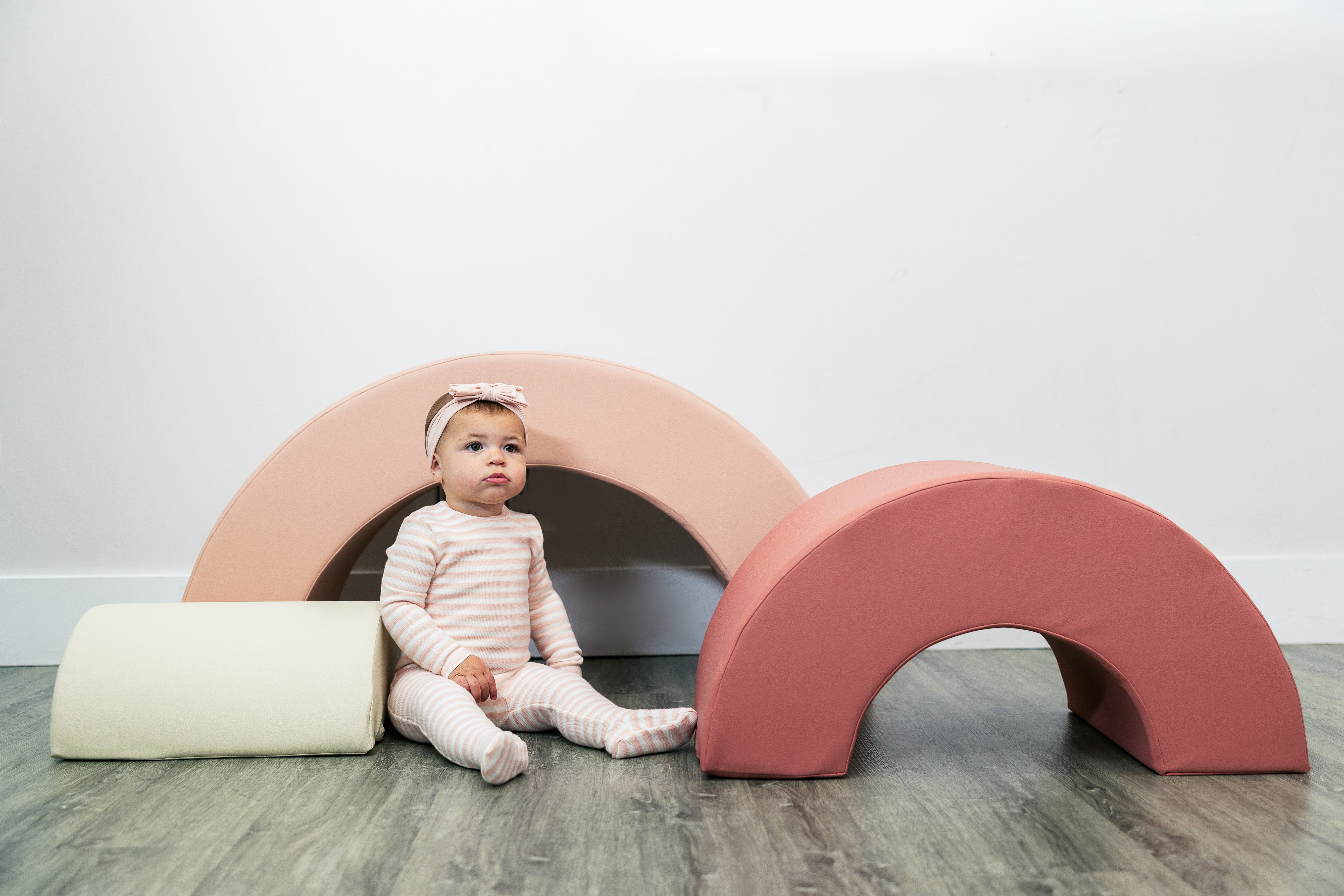 Striped Rib Onesie in by Bebe Bella