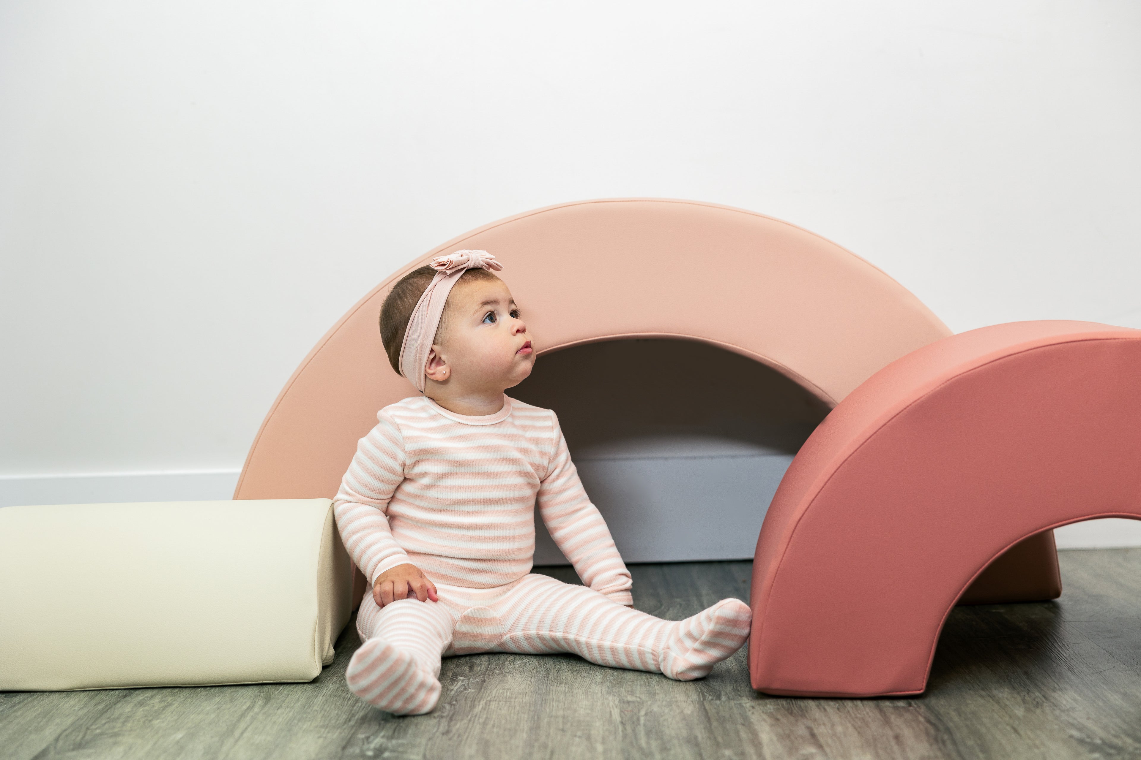 Striped Rib Onesie in by Bebe Bella