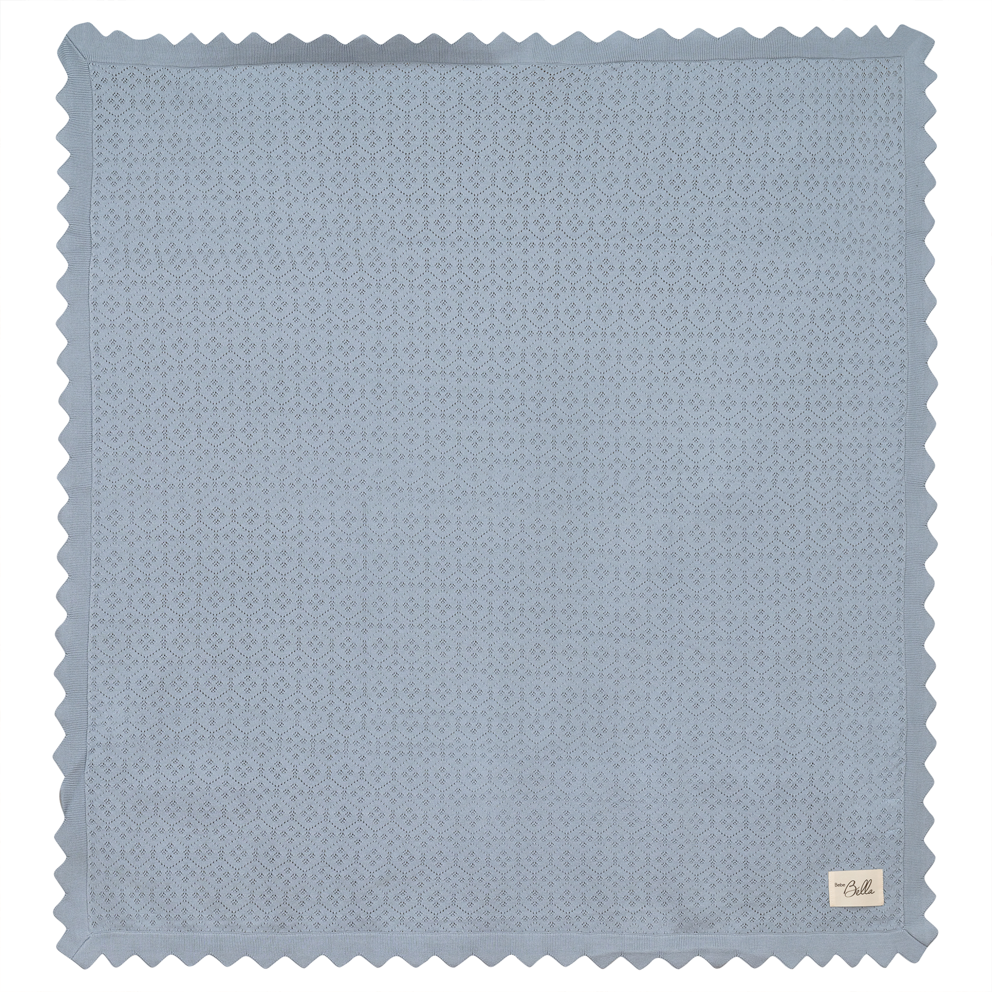Pointelle Knit Blanket in Blue One Size by Bebe Bella