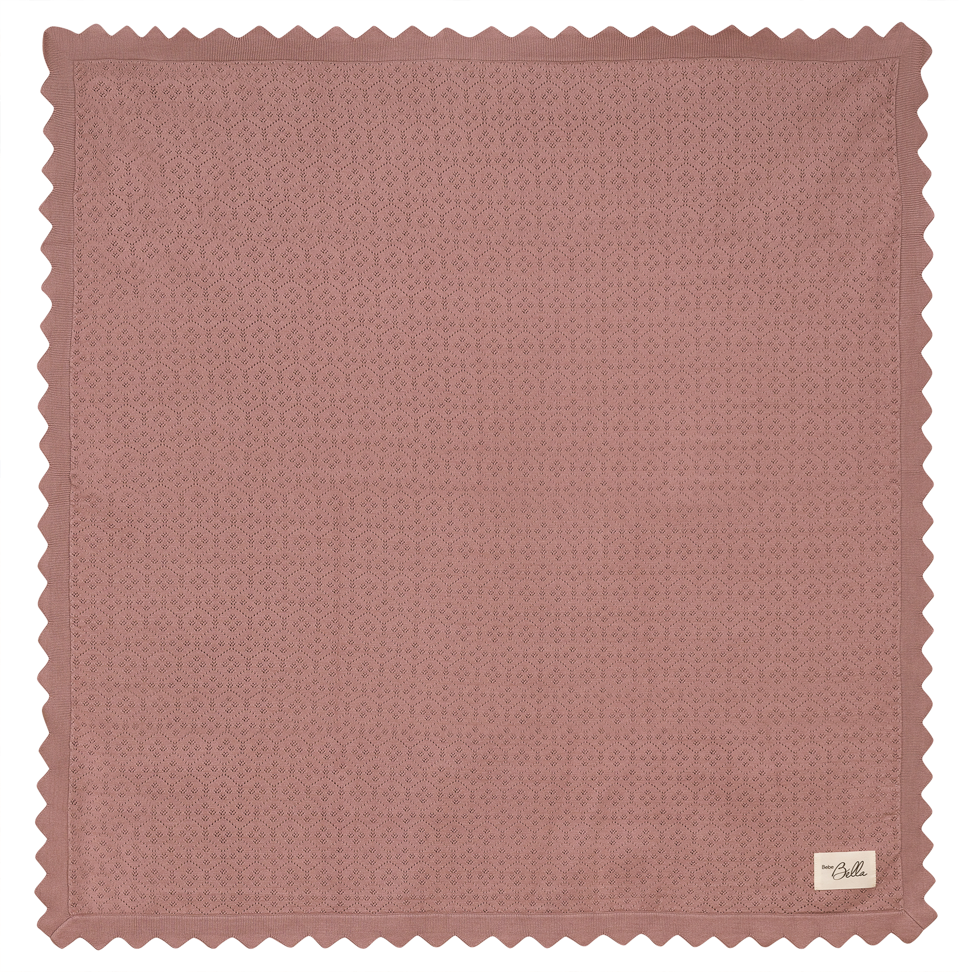 Pointelle Knit Blanket in Dark Blush One Size by Bebe Bella