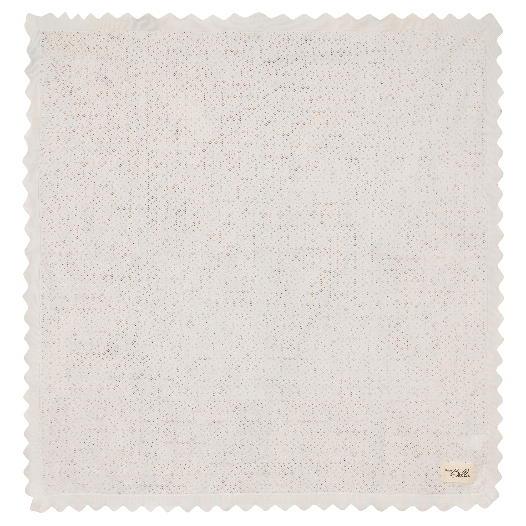 Pointelle Knit Blanket in Off White One Size by Bebe Bella