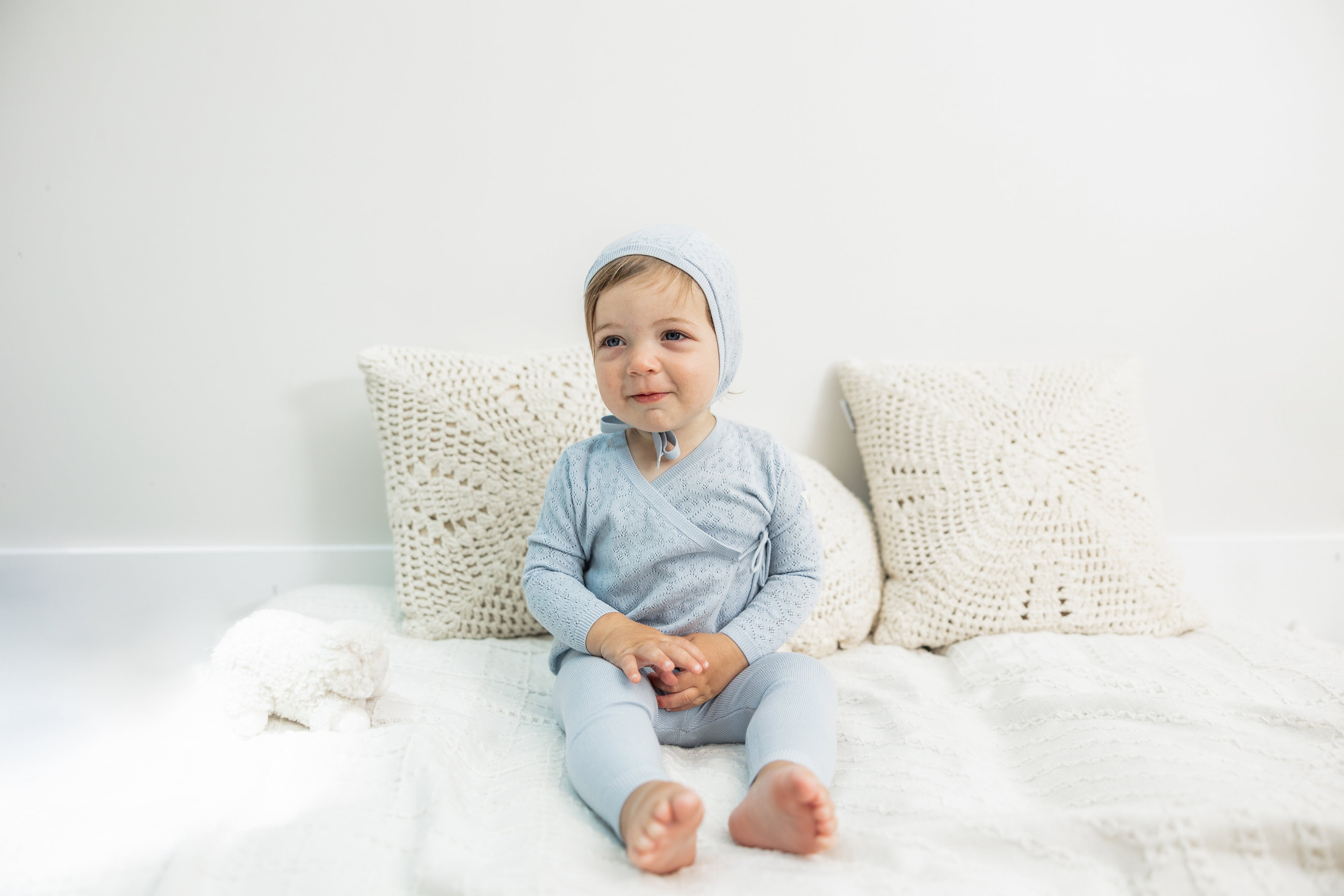 Pointelle Knit 3Pc Set in by Bebe Bella