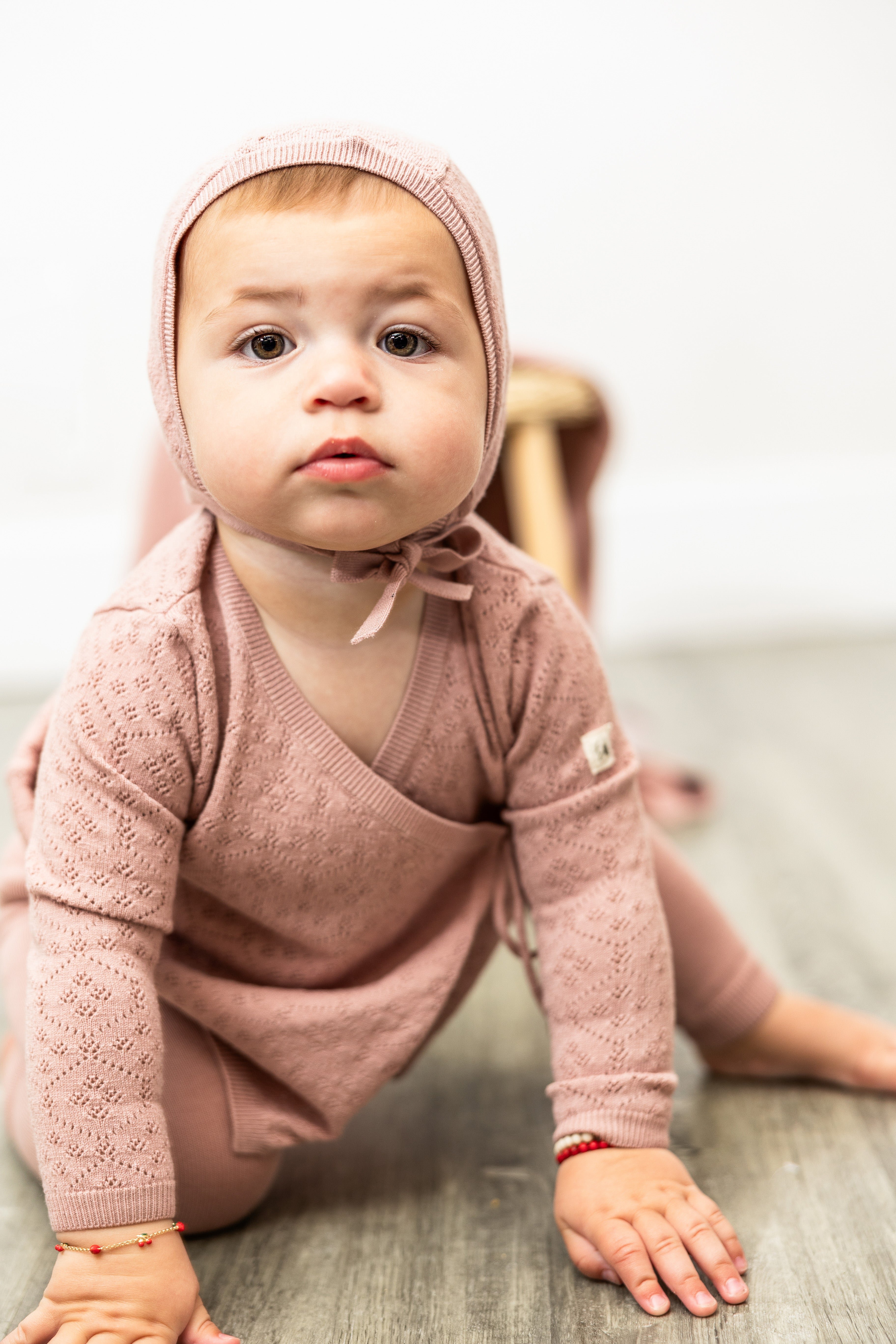 Pointelle Knit 3Pc Set in by Bebe Bella