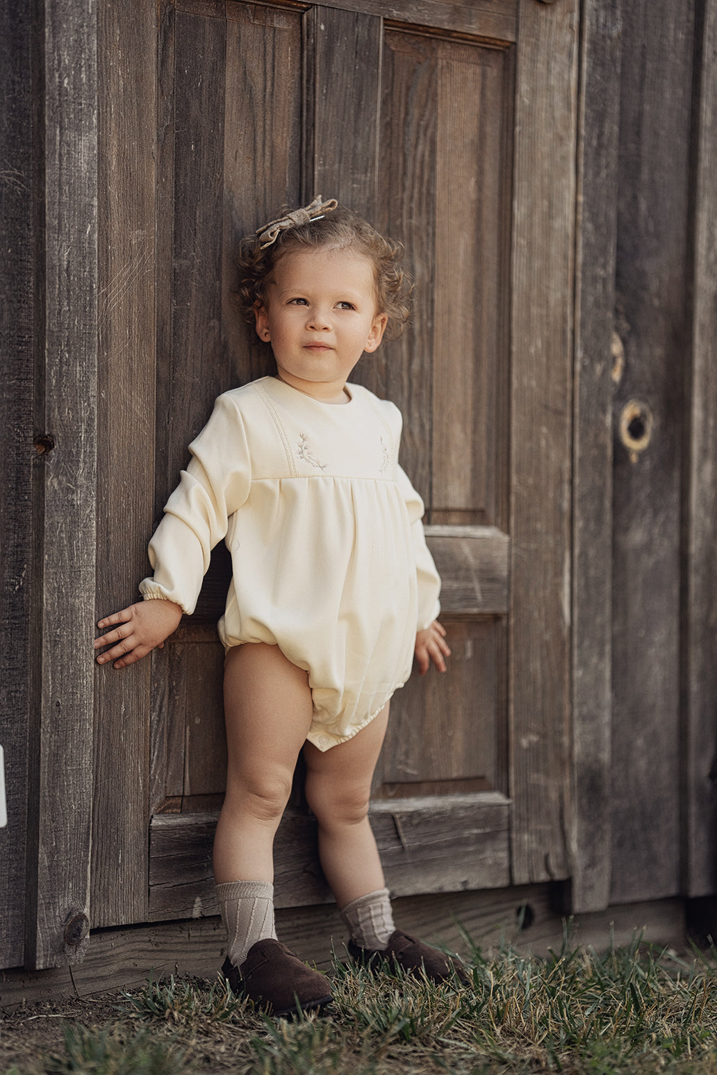 Floral Embroidered Bubble in by Space Grey