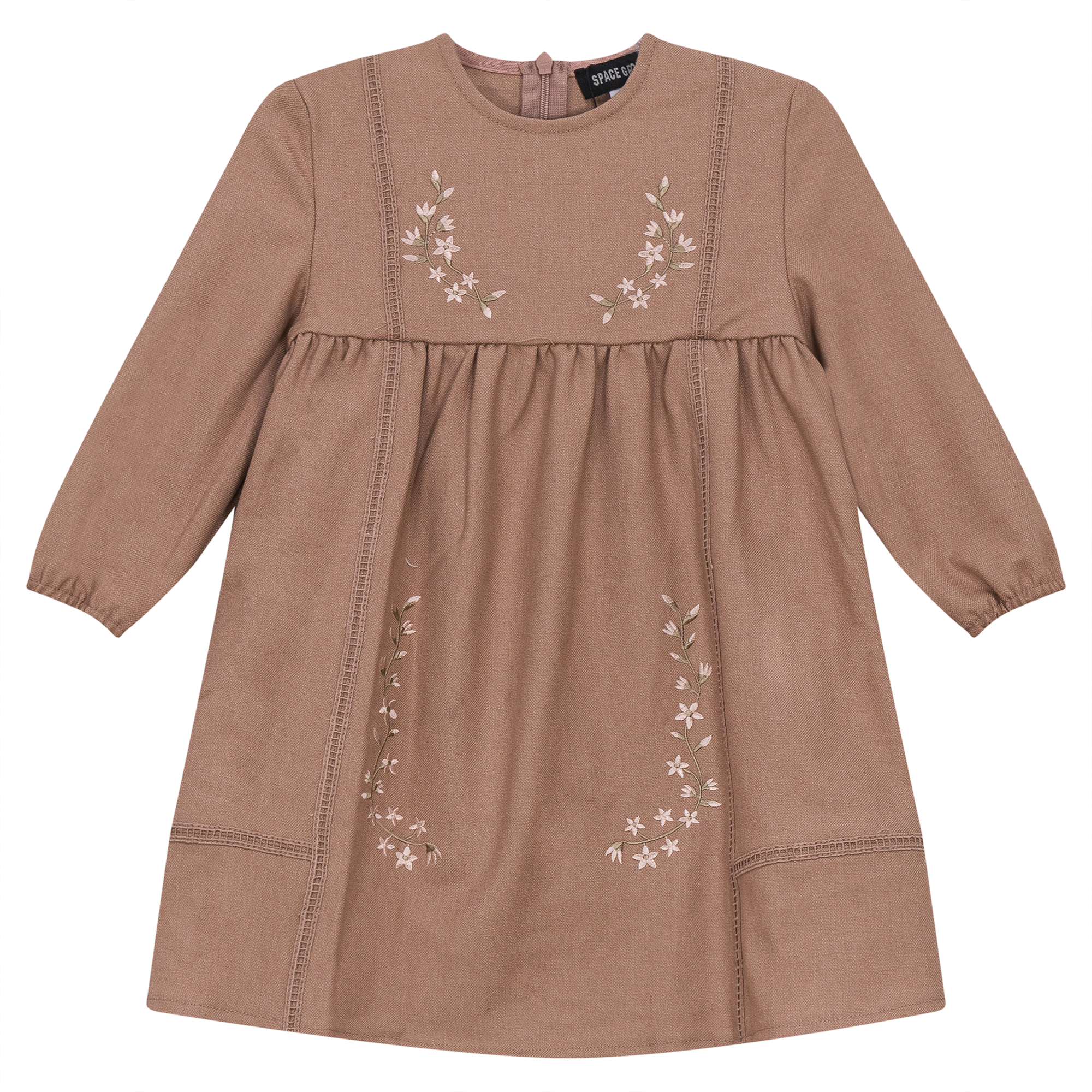 Floral Embroidered Dress in Pink by Space Grey
