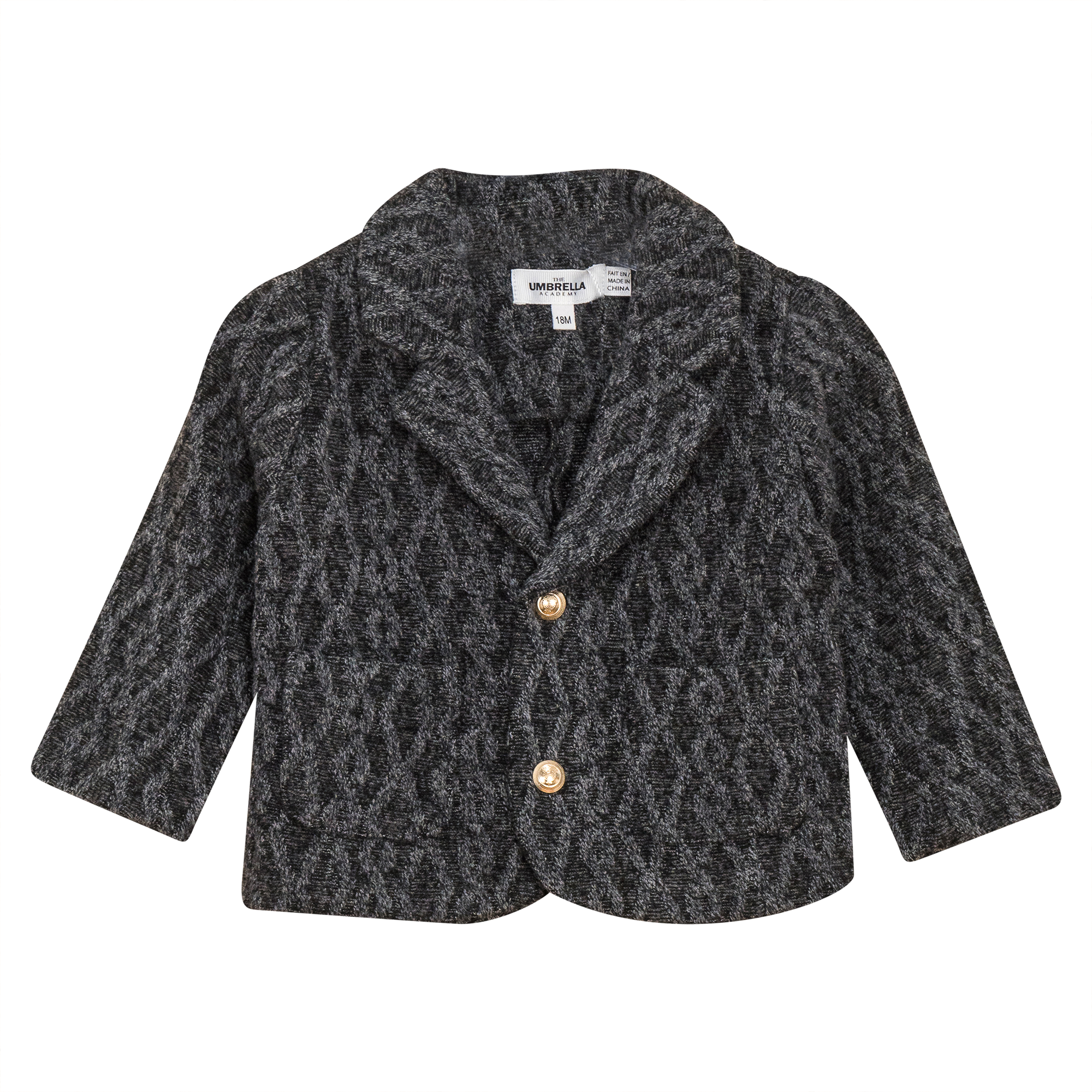 Textured Knit Blazer in Charcoal Mix by The Umbrella Academy