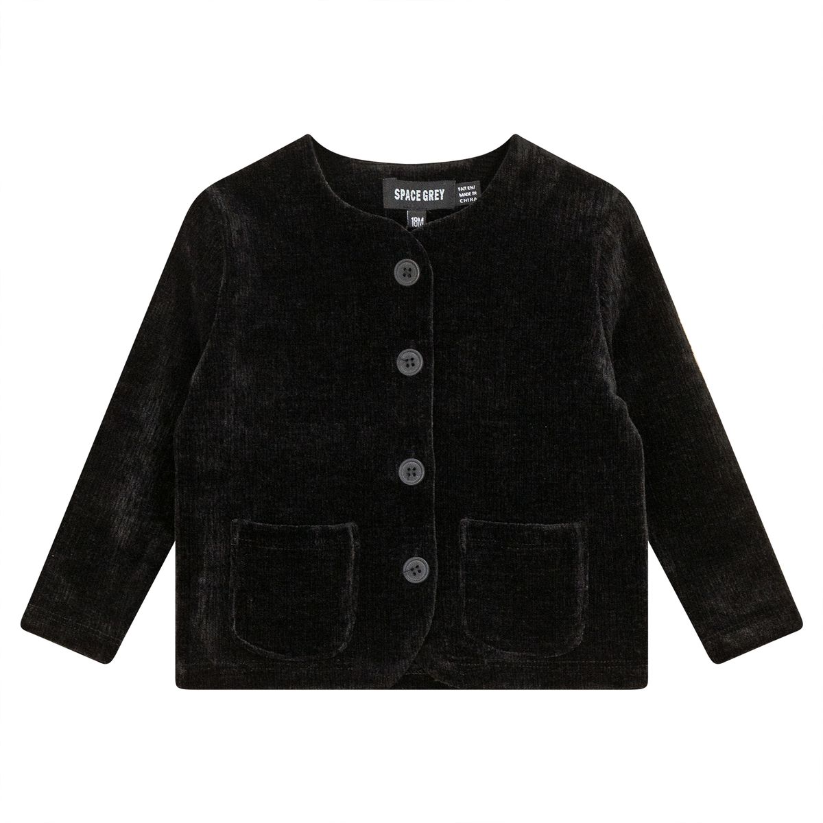 Velvet Jacket in Black by Space Grey