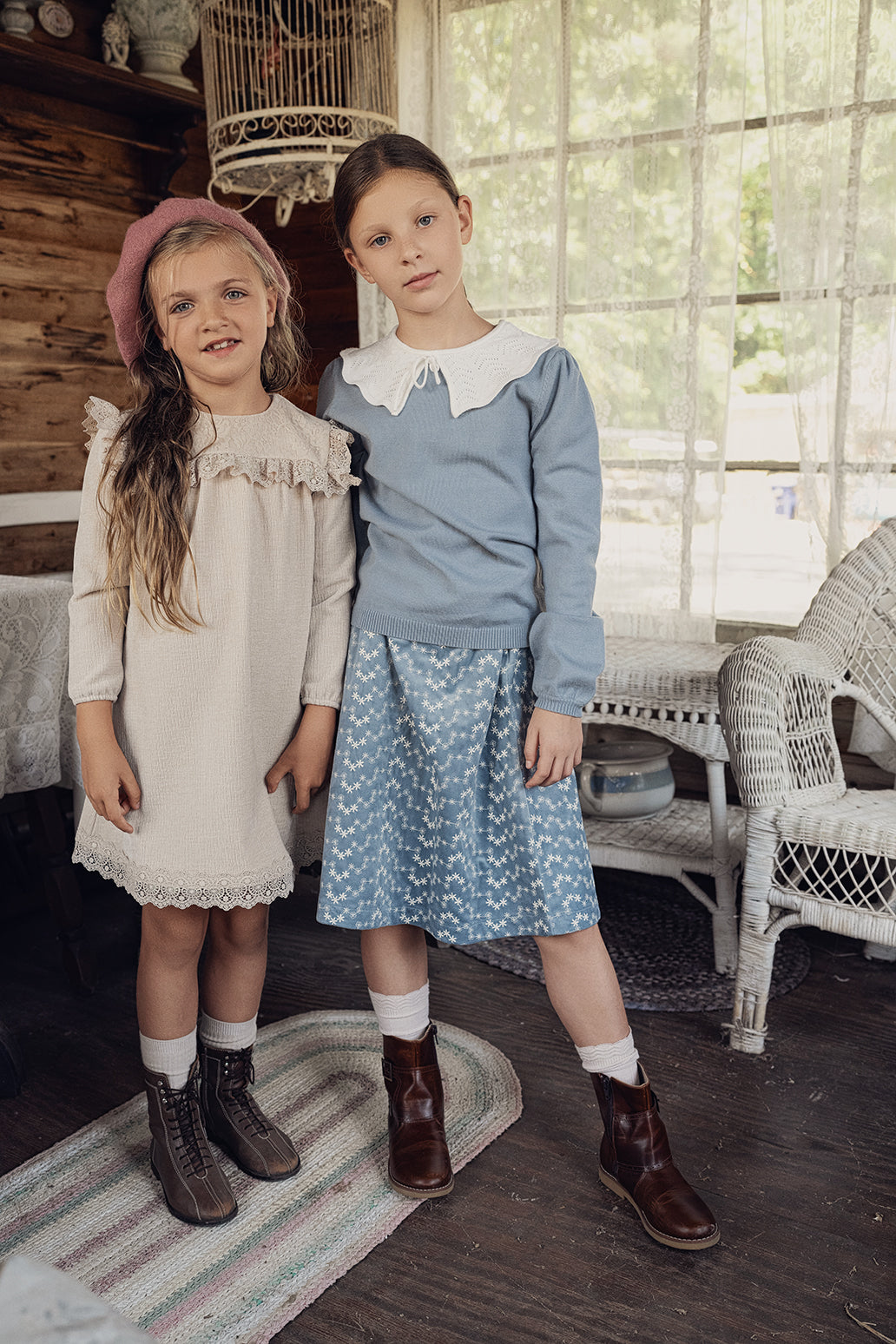 Lace Trim Velvet Dress in by Space Grey