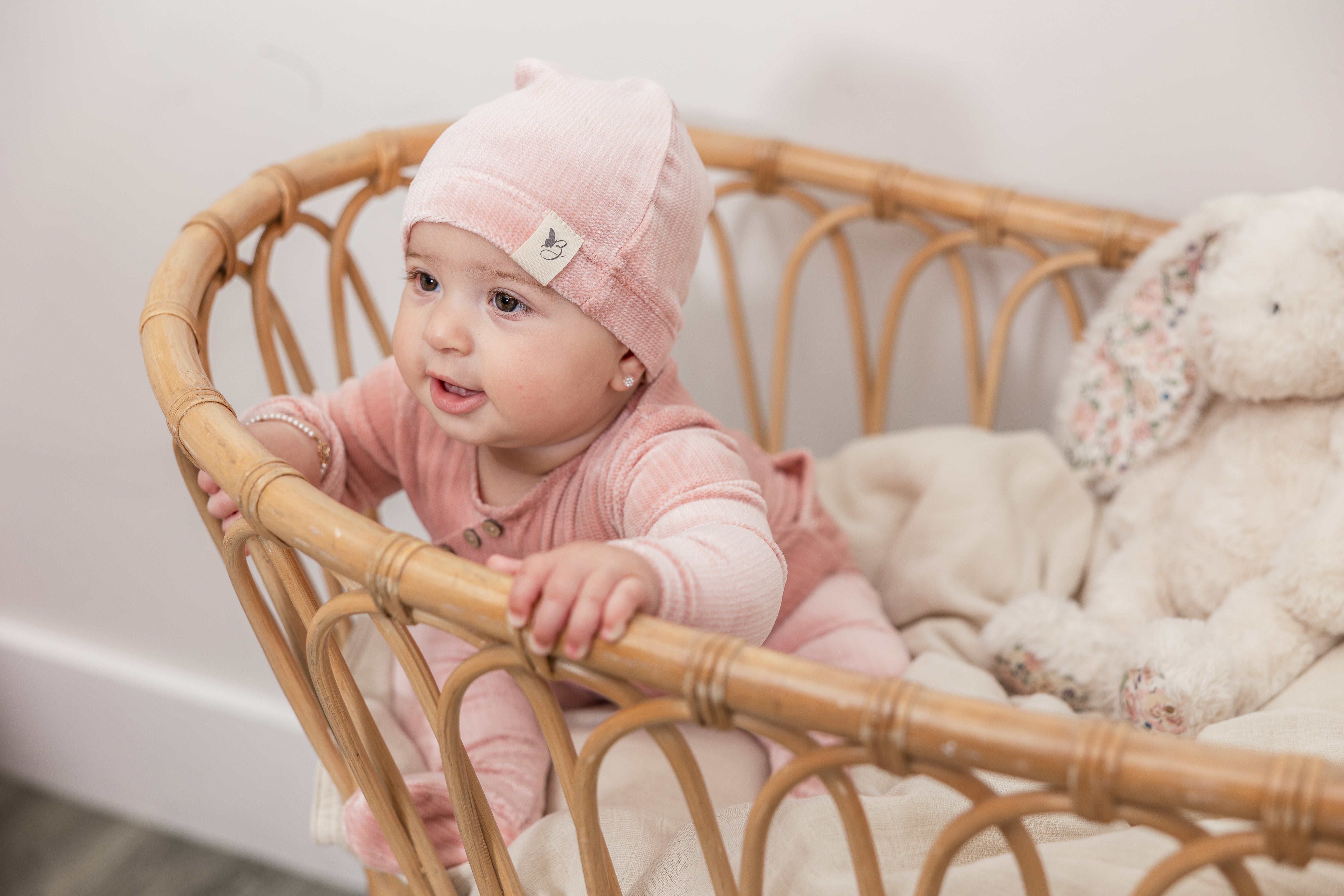 Fake Wrap Onesie with Hat in by Bebe Bella