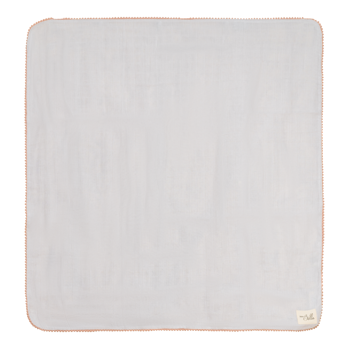 Pom Pom Trim Swaddle in White Light Maple One Size by Bebe Bella