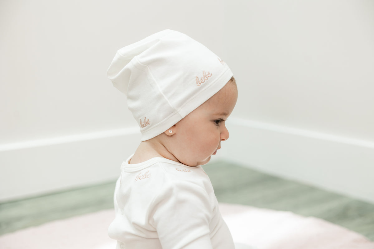 Bebe Embroidered Onesie with Hat in by Bebe Bella